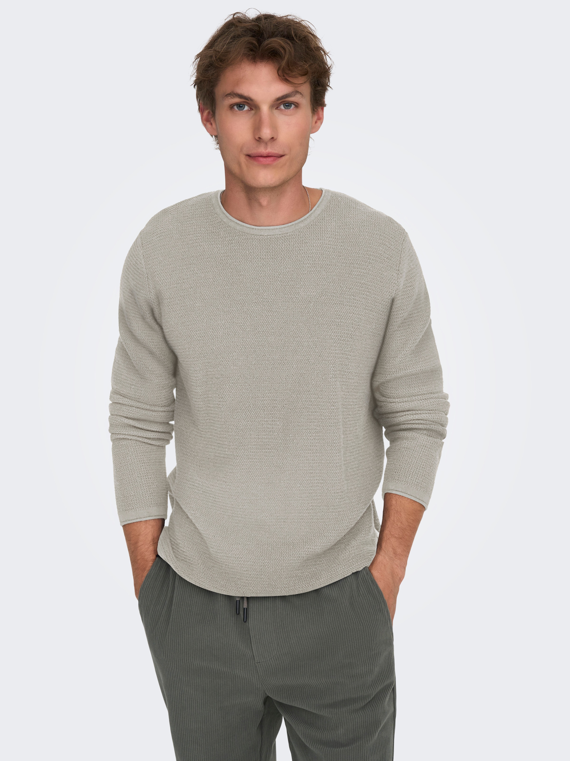 ONLY & SONS Strickpullover »ONSERIC REG 12 STRUC CREW KNIT« Baumwolle, regular fit