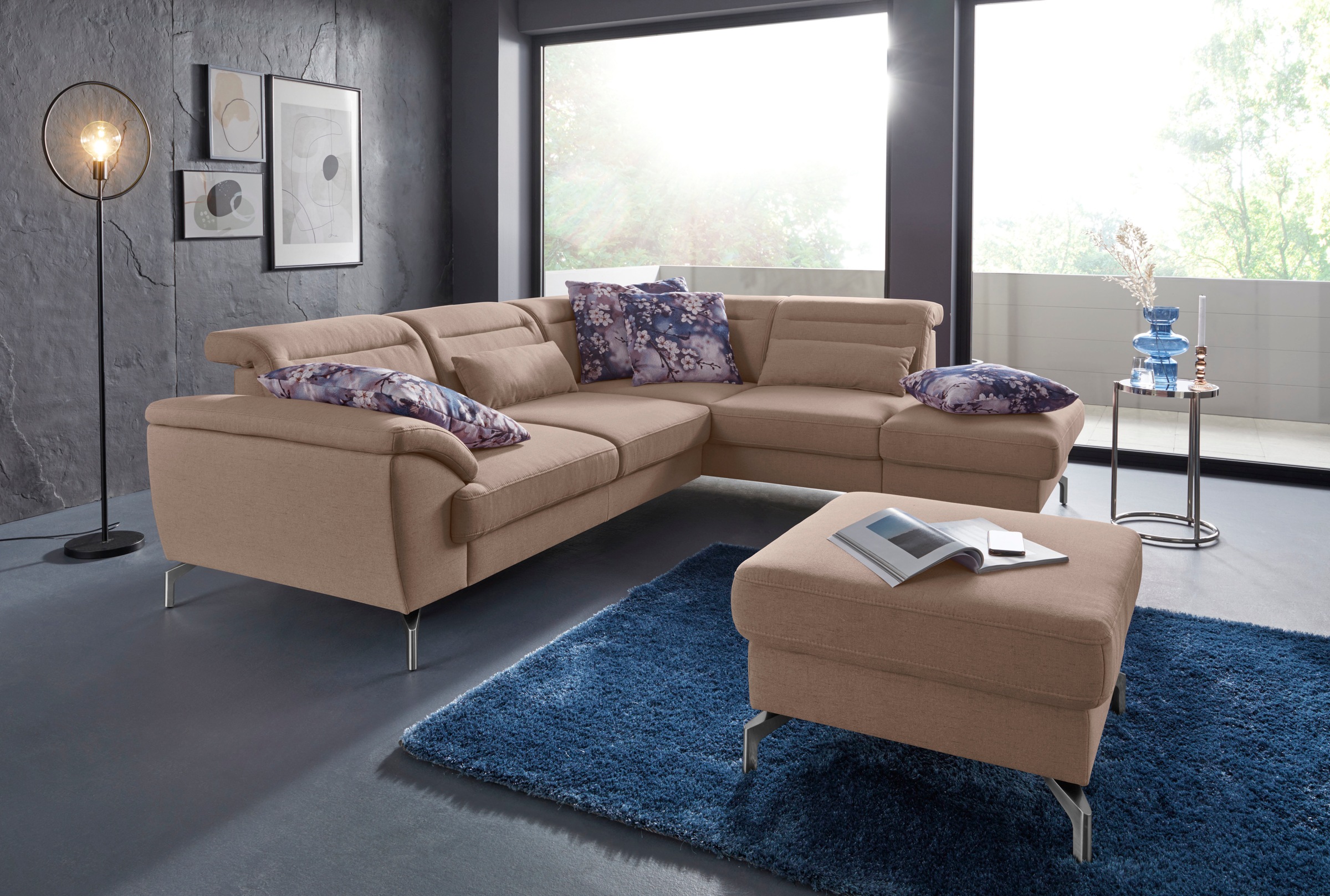 sit&more Hocker »Percy«, Fusshöhe 15cm, wahlweise mit unterschiedlichen Fussfarben