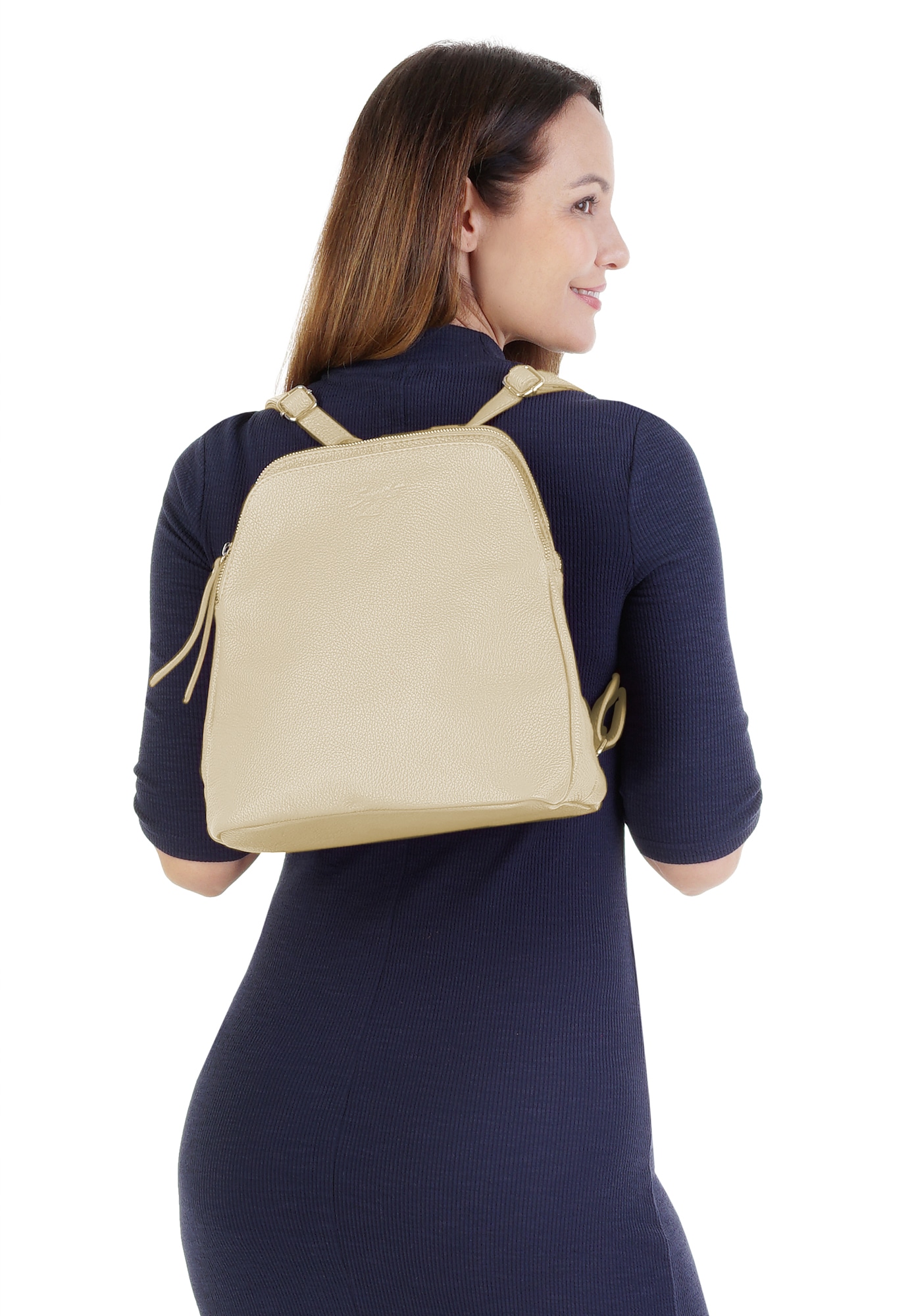 Samantha Look Cityrucksack, echt Leder, Made in Italy