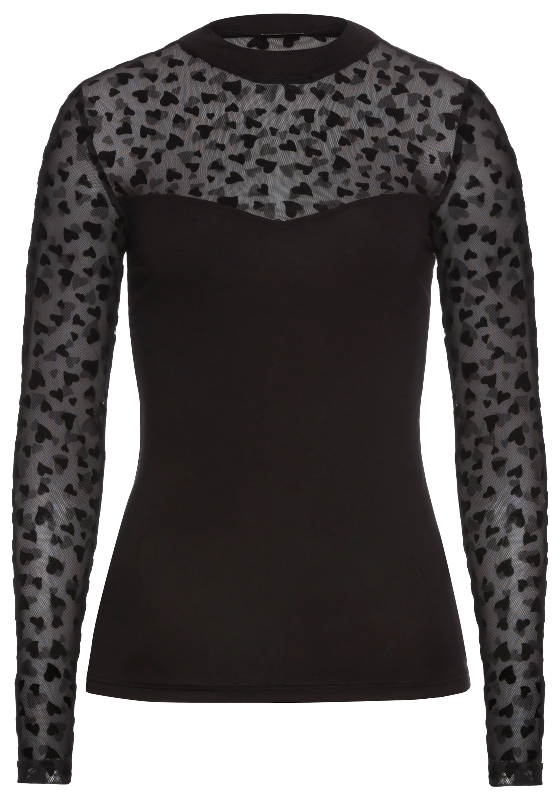 Laura Scott Langarmshirt, mit verspieltem Mesheinsatz