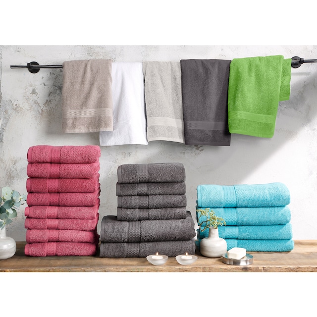 my home Handtuch Set »Juna«, Set, 6 tlg., Walkfrottee, Handtuch-Set, mit  Bordüre, Handtücher in Uni-Farben, 100% Baumwolle online kaufen |  Jelmoli-Versand