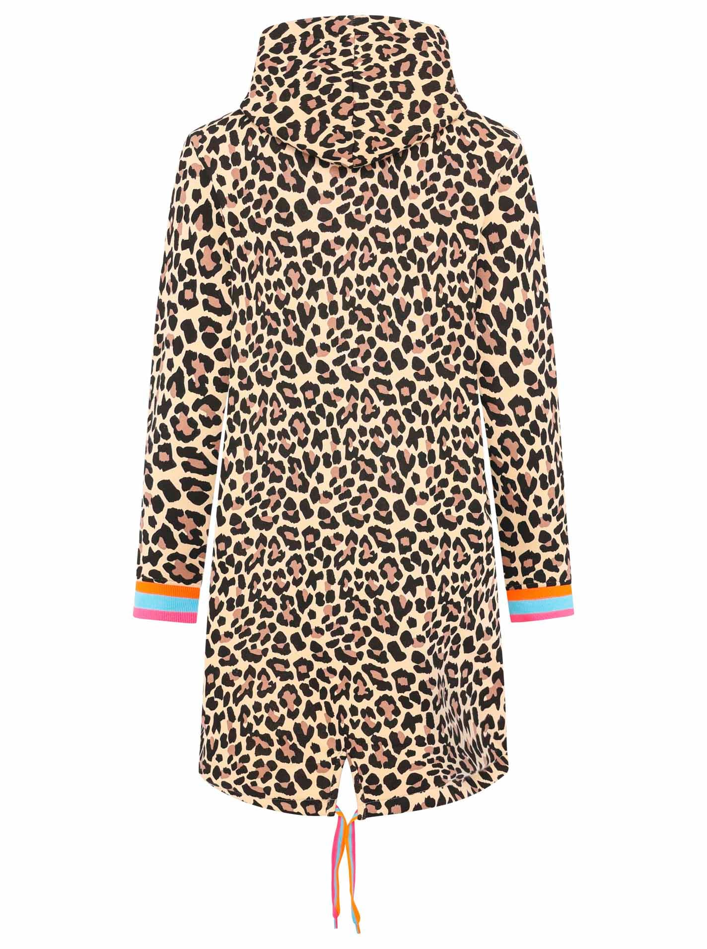 Zwillingsherz Jerseymantel »"Leo allover Neon Kante"«, mit Kapuze und Taschen, Neondetails