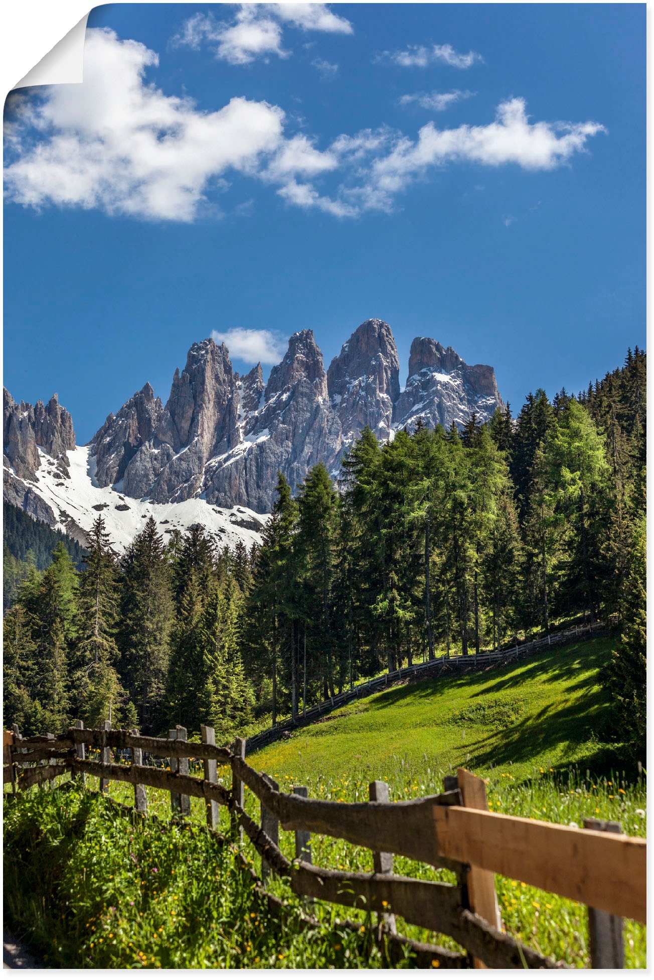 Artland Poster "Villnösstal mit Dolomiten, Südtirol" Berge & Alpenbilder 1 Stk. tlg. ohne Rahmen