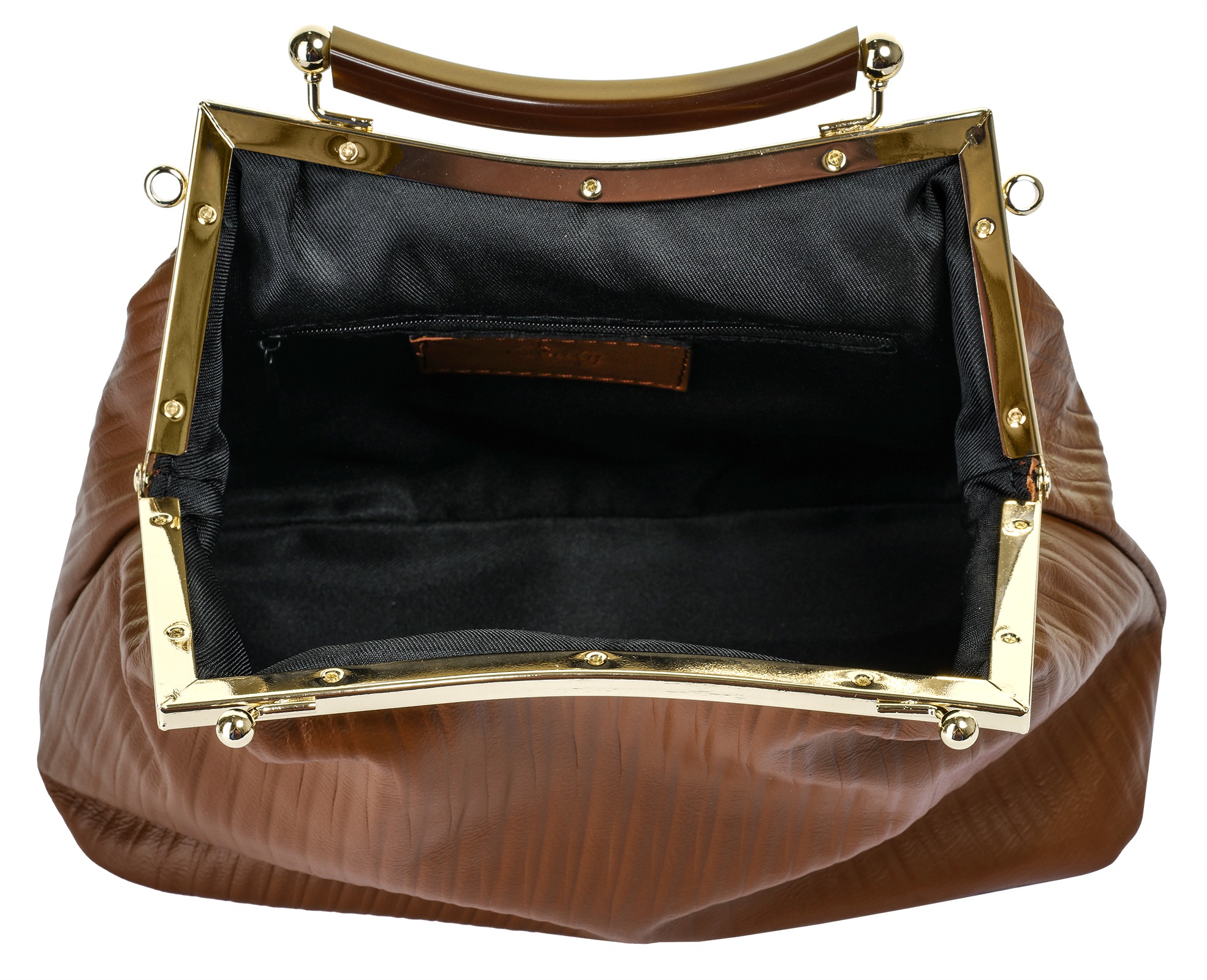 Cluty Henkeltasche, echt Leder, Made in Italy