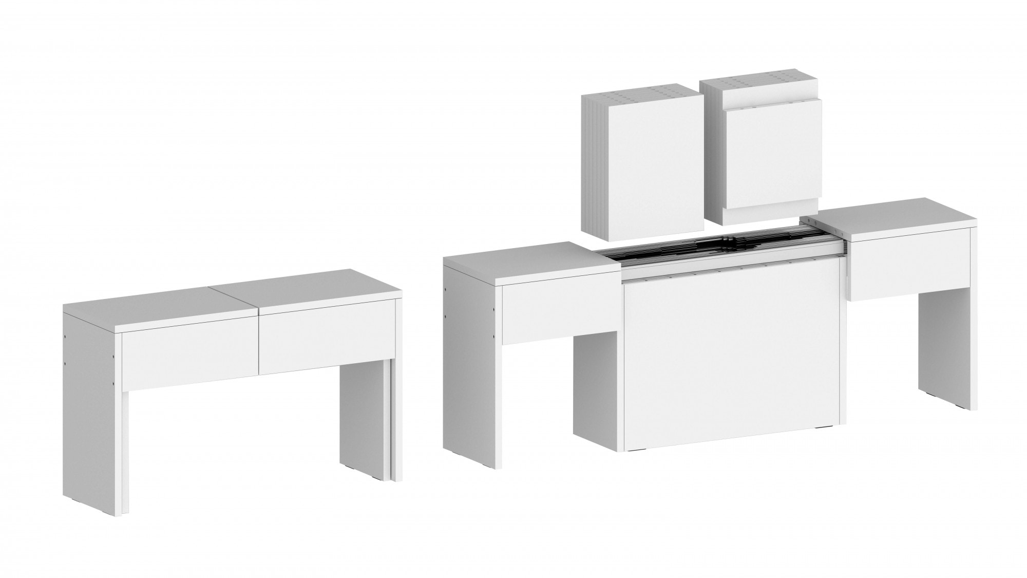 INOSIGN Sitzgruppe »Praktika«, (Spar-Set, 2 tlg., Set beinhaltet 2 Bänke), Je Bank ausziehbar bis 290 cm