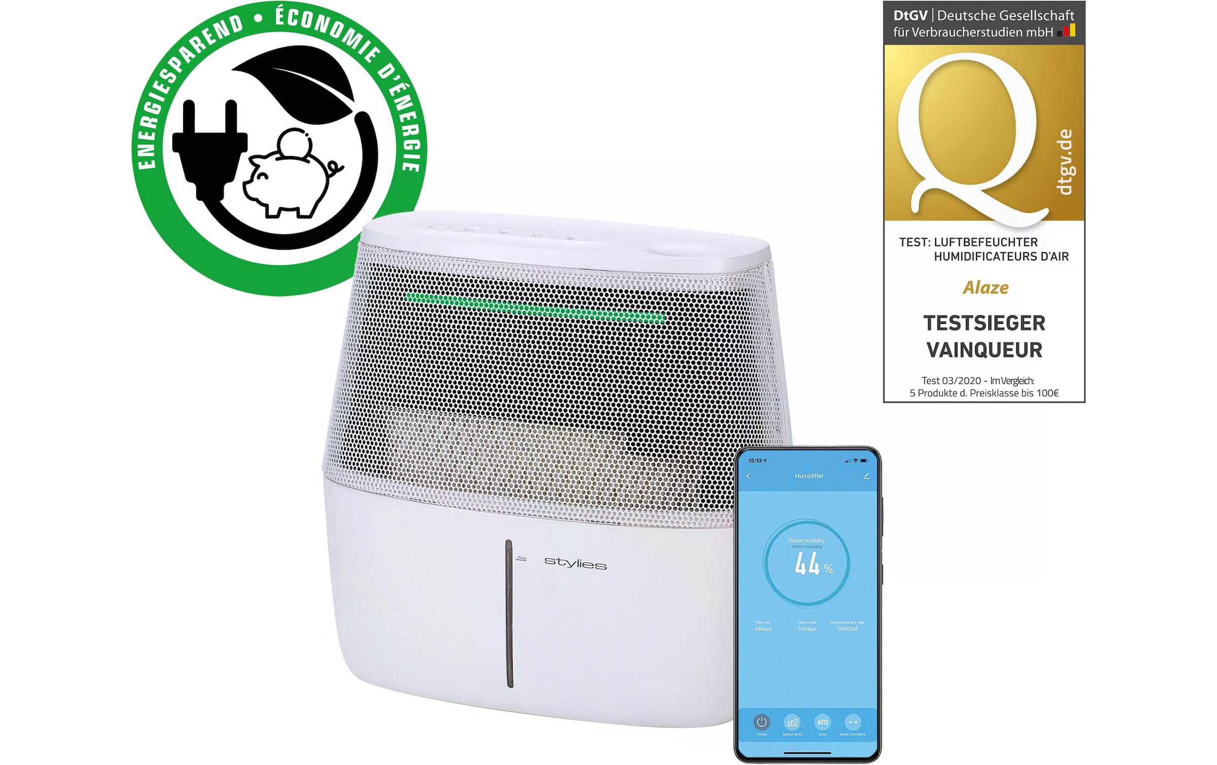 Luftbefeuchter »Stylies by Koenig Alaze Pro 40 m²«, 3 l Wassertank