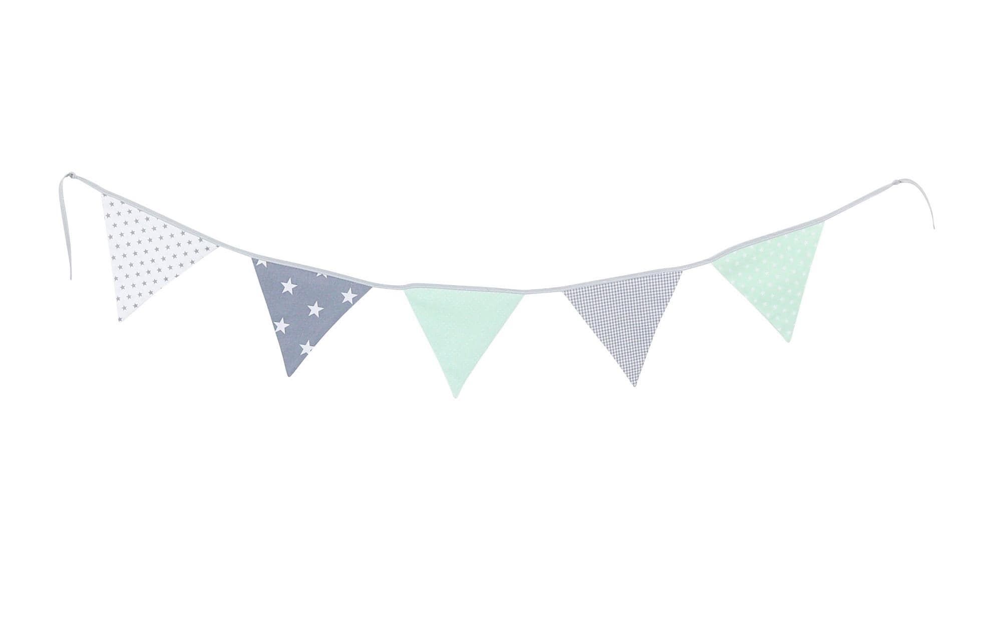 ULLENBOOM ® Girlande »Sterne Grau/Mint 190 cm«
