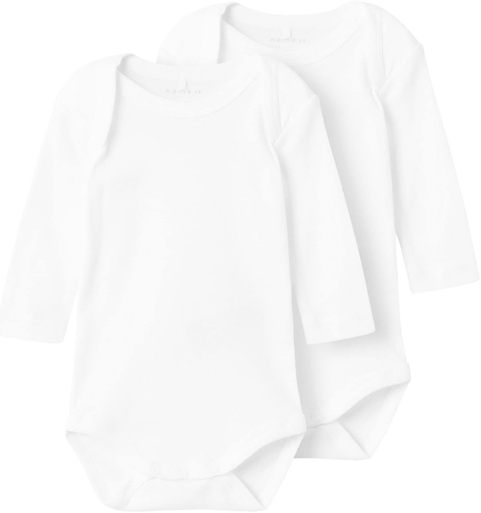 Name It Schlafanzug »NBNBODY 2P LS SOLID WHITE NOOS«, (Set, 2 tlg.)