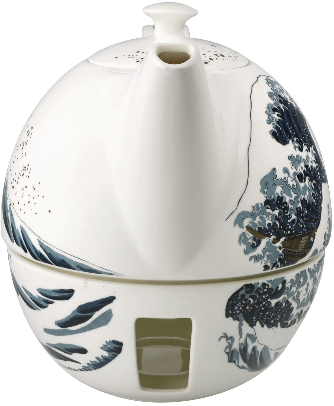 Goebel Kanne "Teekanne mit Stövchen Hokusai- Die Grosse Welle" 1 Stk. tlg.