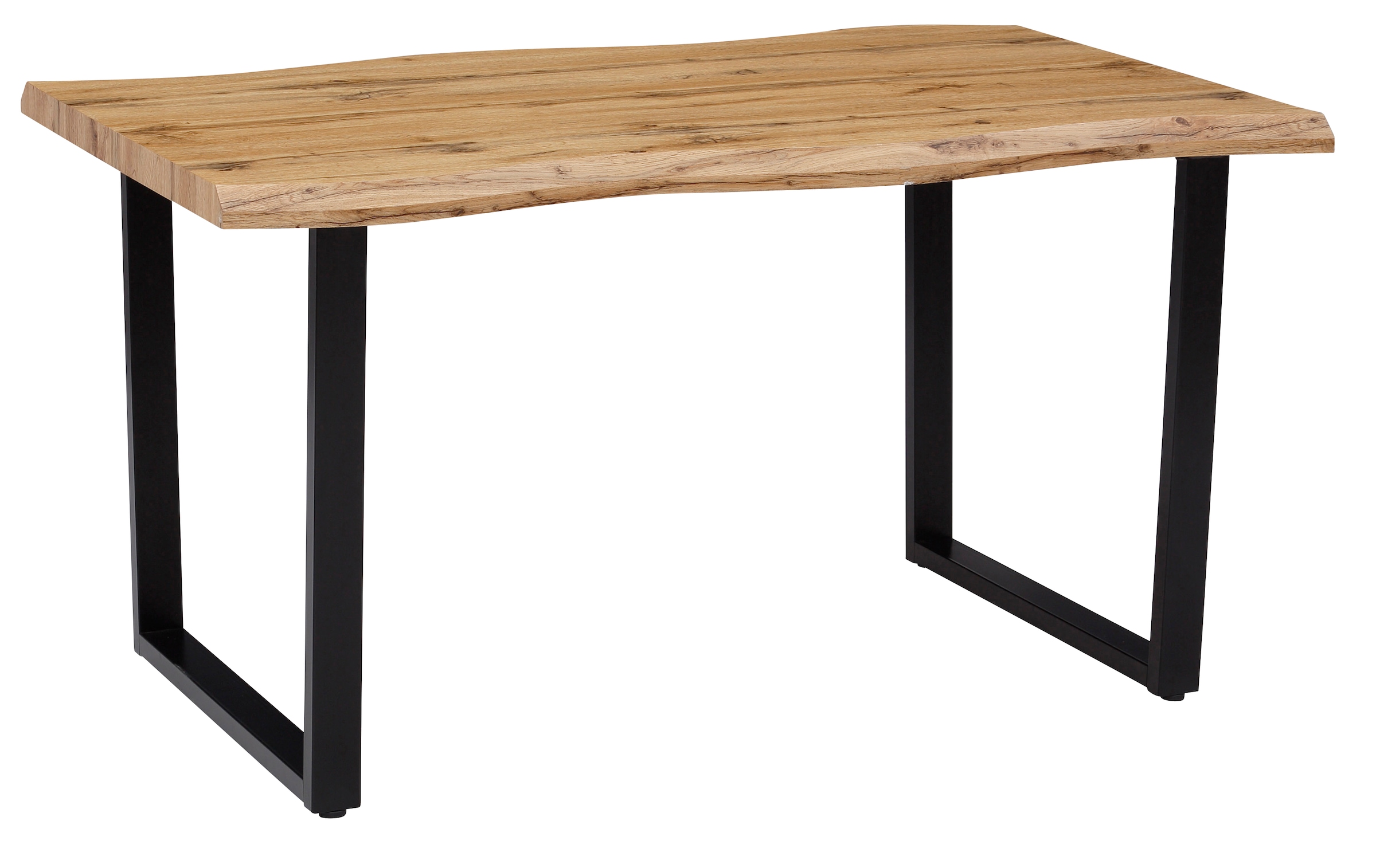 HELA Essgruppe »GISELLE Esszimmer, Essgruppe, Sitzgruppe TOPSELLER!«, (Set, 5 tlg., 5er Set, Tisch plus 4 Stühle), Esstisch U-Gestell Metall, Tischplatte mit Baumkante