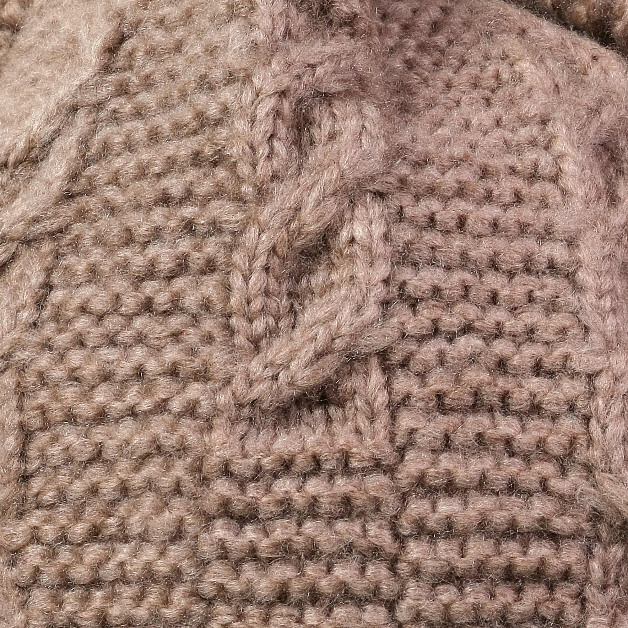 MAXIMO Strickmütze, angenehmer Materialmix, gefüttert, Bommel, breiter Umschlag
