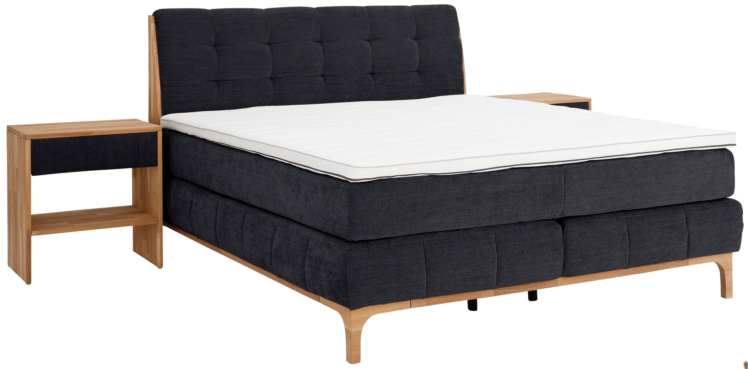 GOODproduct Boxspringbett »Jelle«, (5 St.), zertifizierte, recycelte Bezugsstoffe, verschiedene Ausführungen