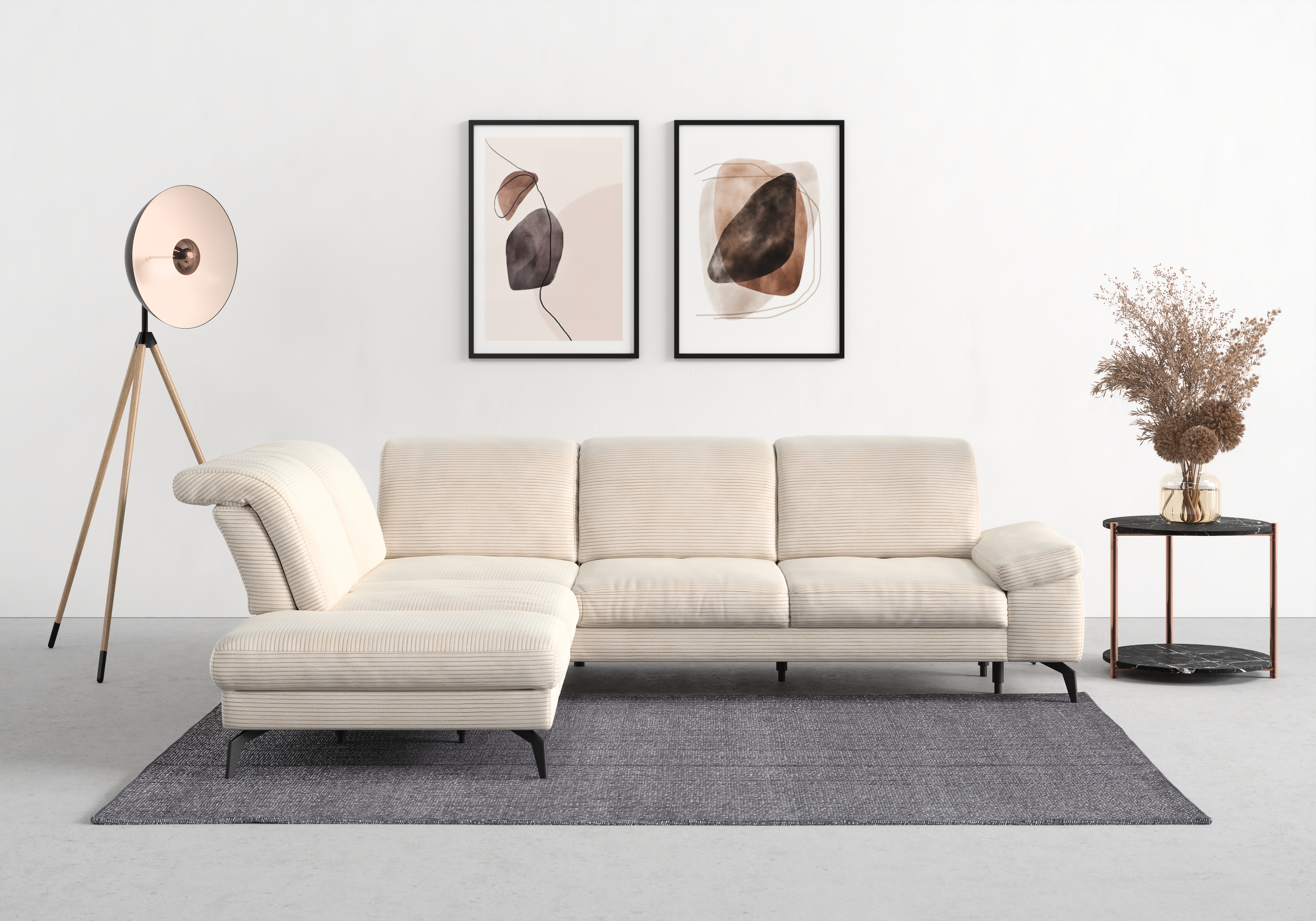 sit&more Ecksofa "Cabana L-Form" Ottomane, wahlweise mit Sitztiefen-,Armlehnen- und Kopfteilfunktion