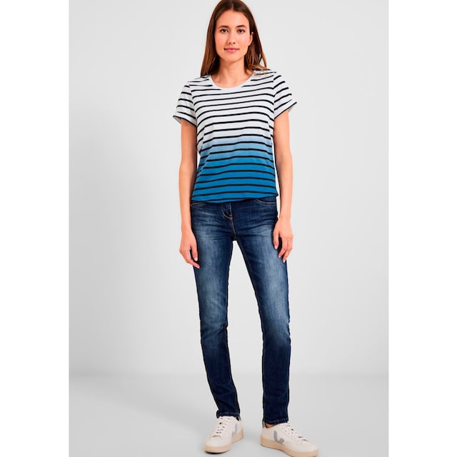 Cecil T-Shirt »EOS_Stripe Dip Dye T-Shirt«, mit gewollten Falten online  kaufen bei Jelmoli-Versand Schweiz