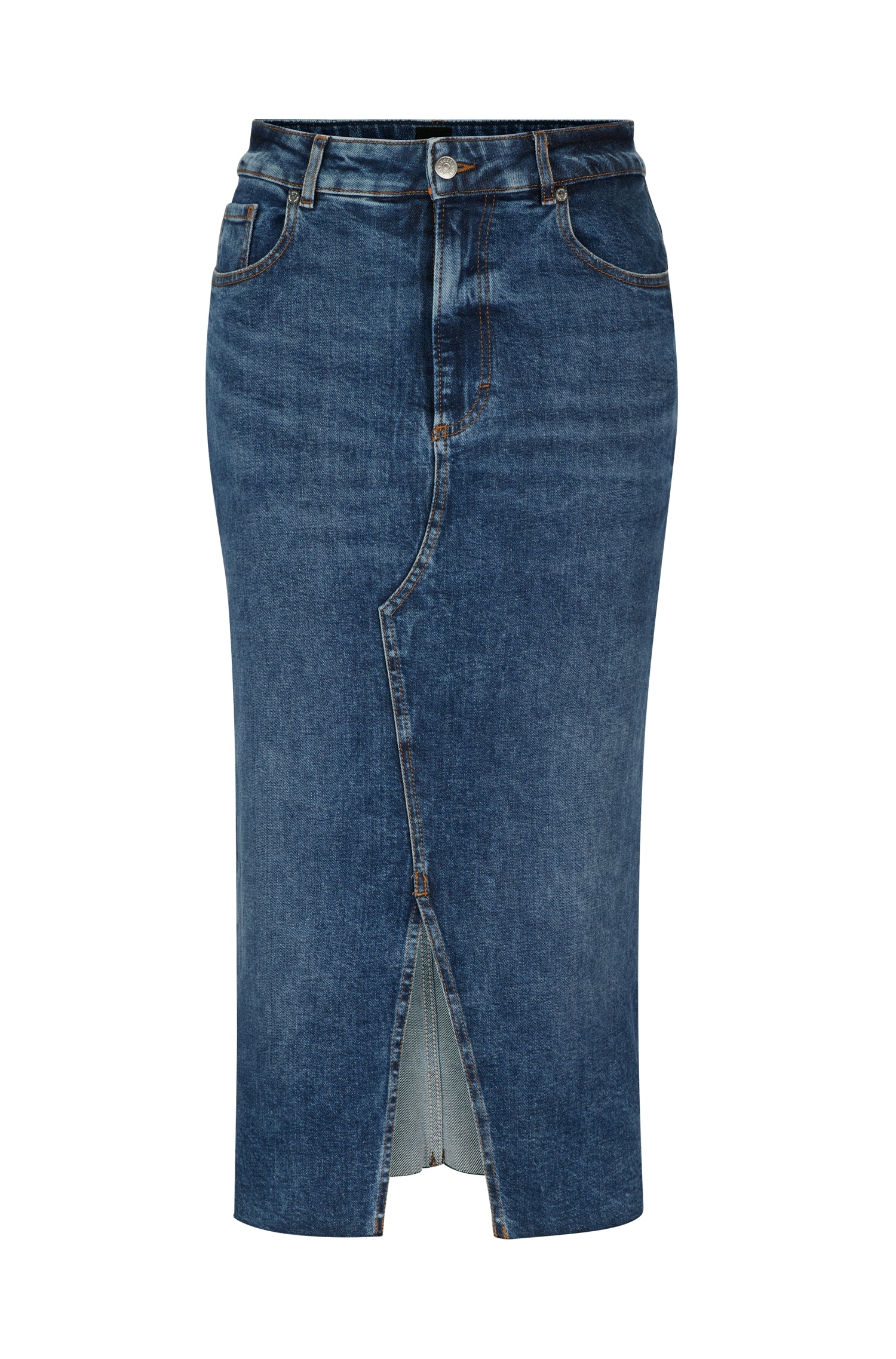 BOSS ORANGE Webrock »DENIM SKIRT MIDI Premium Damenmode«, widerstandsfähig