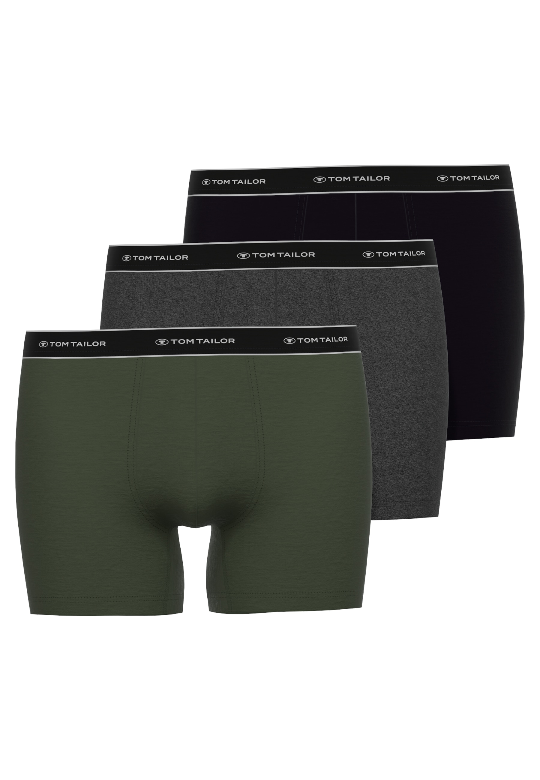 TOM TAILOR Boxershorts »Buffer« 3er Pack, bequem, basic, eng, atmungsaktiv, Logobund, Baumwollmix