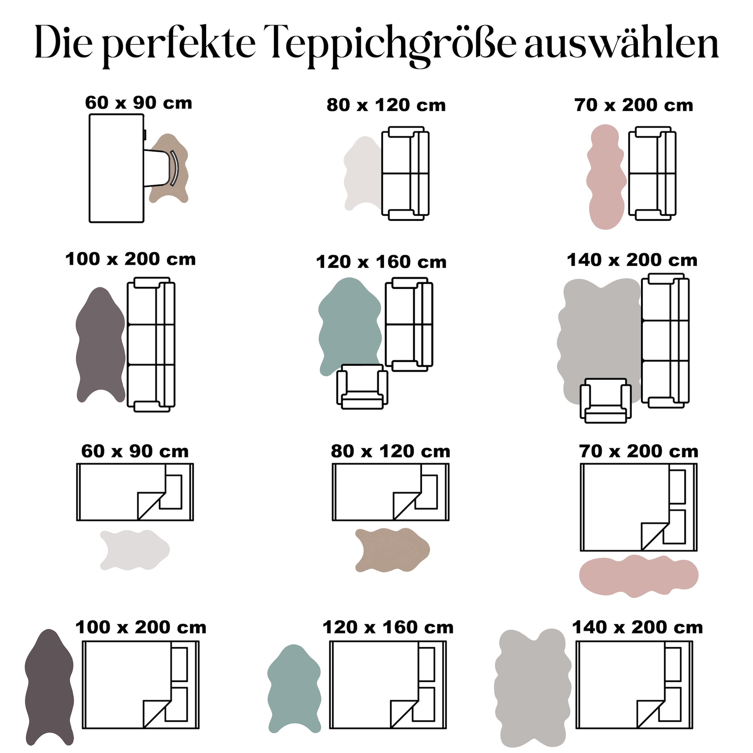 Paco Home Fellteppich »Pelt 640«, fellförmig, 16 mm Höhe, Kunstfell, Uni Farben, sehr weicher Flor