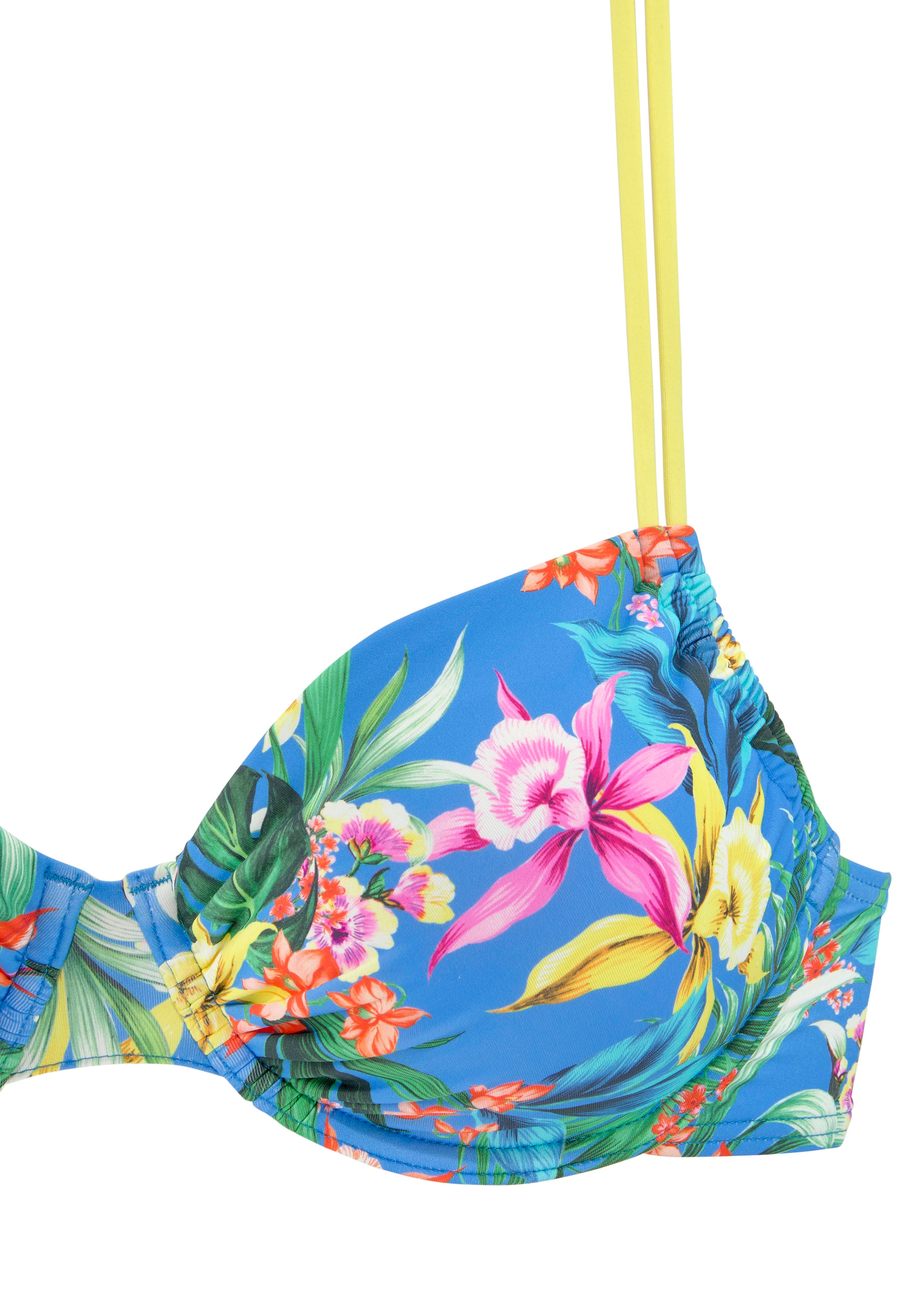 Venice Beach Bügel-Bikini-Top »Hanni«, mit tropischem Print und gelben Details