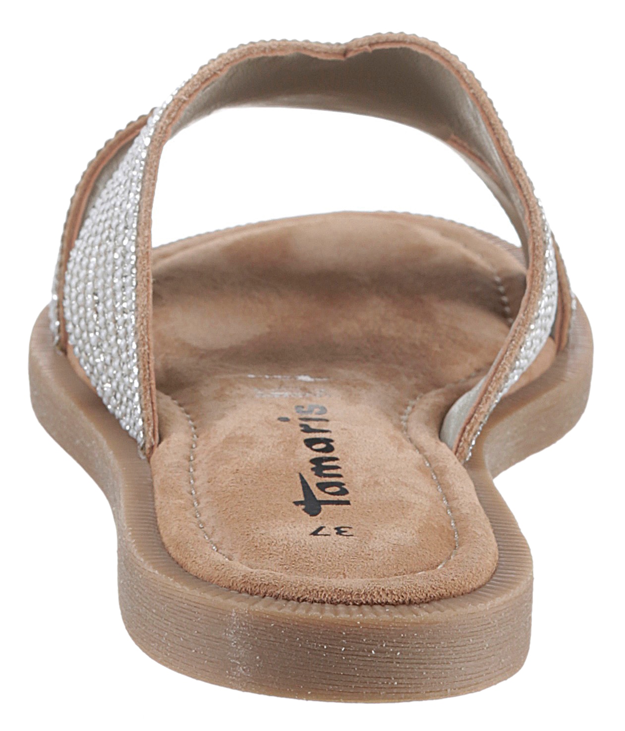 Tamaris Pantolette, Blockabsatz, Festtagsschuh, Sommerschuh in funkelnder Optik