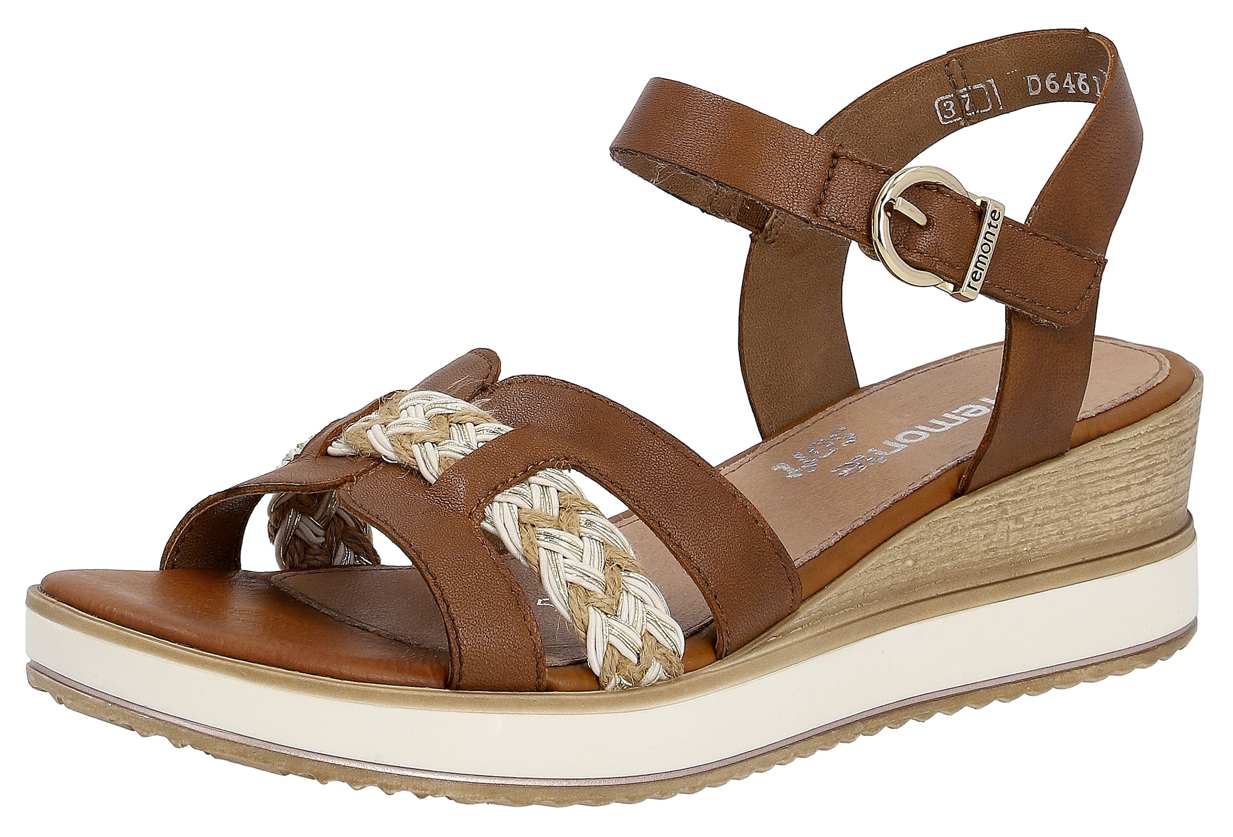 Sandalette, Sommerschuh, Sandale, Keilabsatz, mit sommerlichem Flechtriemchen