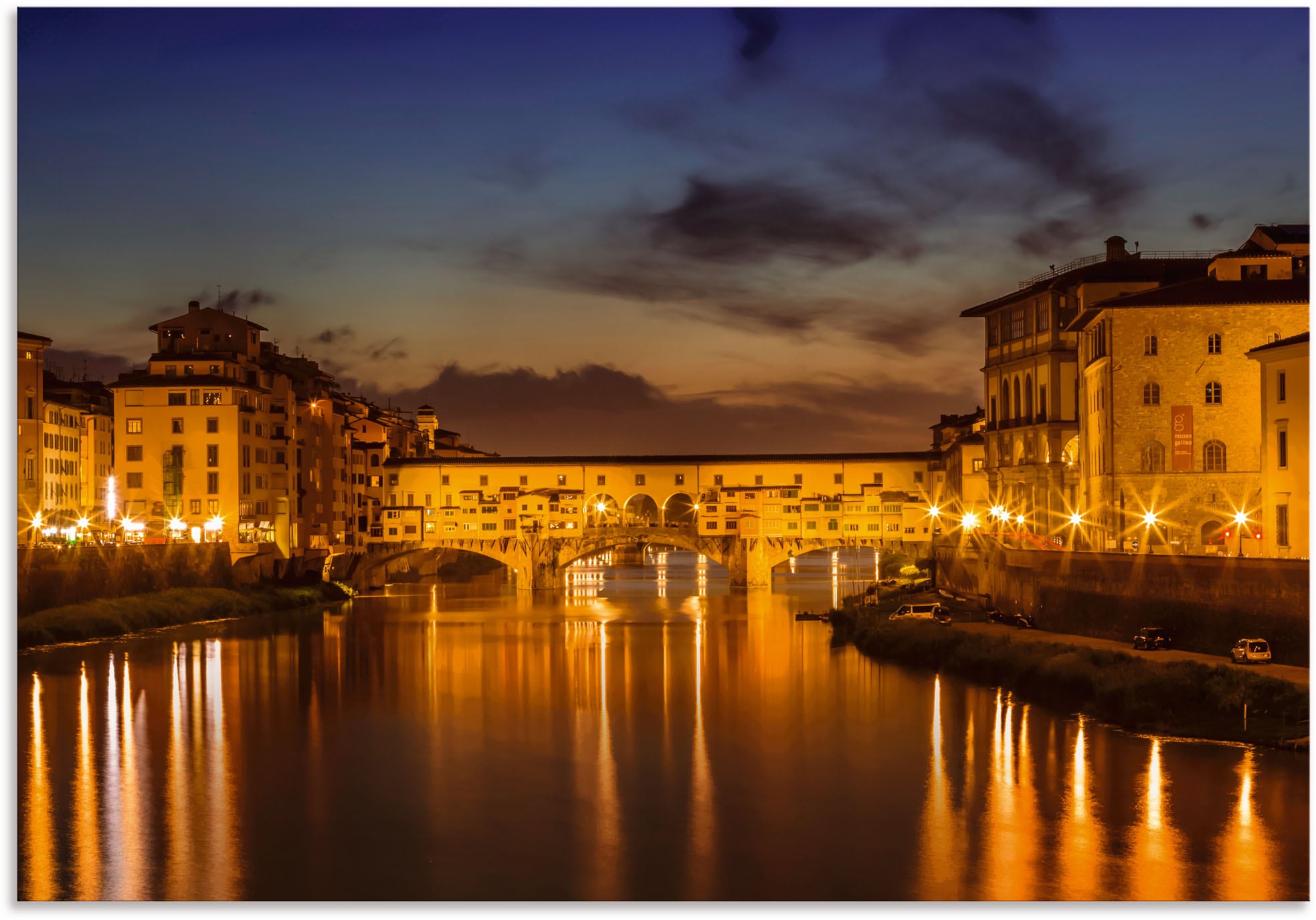 »FLORENZ Vecchio Grössen St.), Jelmoli-Versand als Poster shoppen Ponte Wandaufkleber | (1 Artland oder Alubild, am versch. Wandbild Abend«, Florenz, in Leinwandbild, online