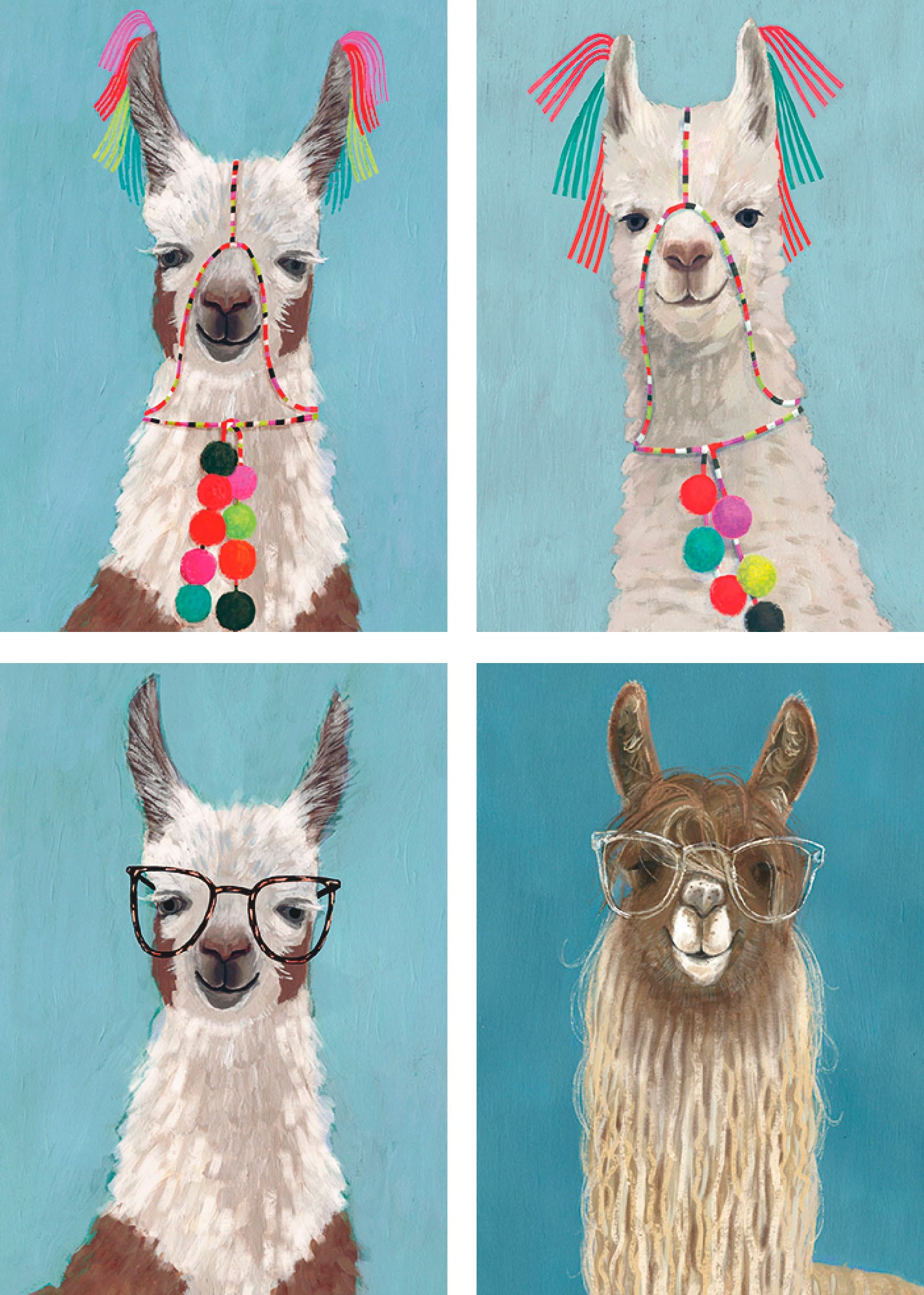 Artland Poster »Geschmückte Lamas«, Wildtiere, (4 St.), Poster, Wandbild,  Bild, Wandposter online kaufen | Jelmoli-Versand