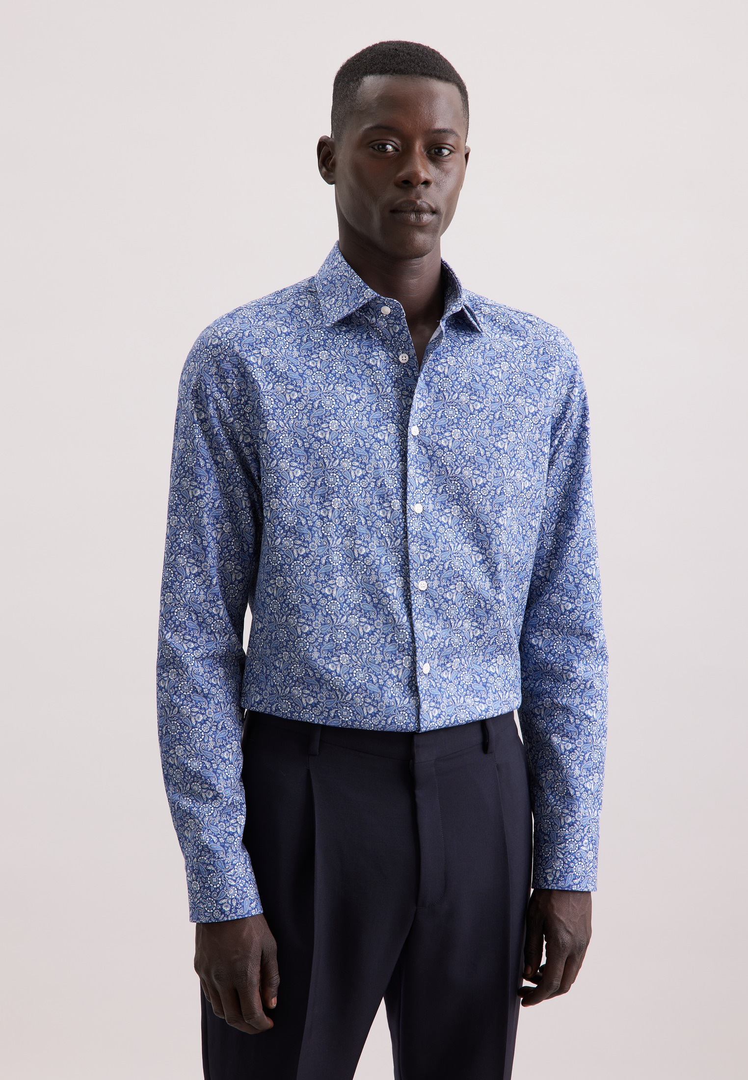 seidensticker Businesshemd »Schwarze Rose« Slim 1/1 Kentkragen Paisley