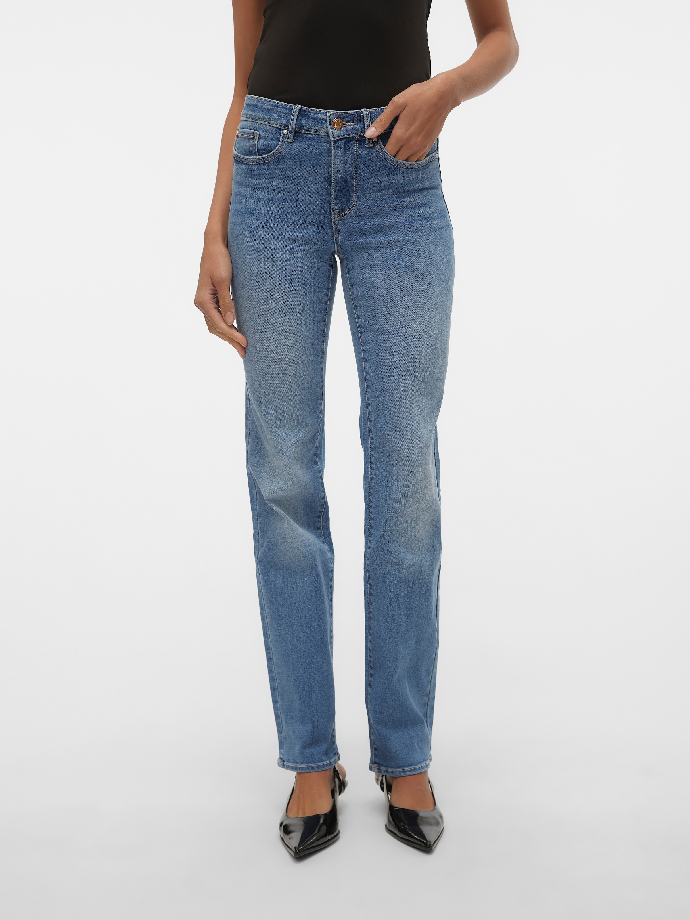 Vero Moda Straight-Jeans »VMFLASH MR STRAIGHT JEANS LI347 GA NOOS«
