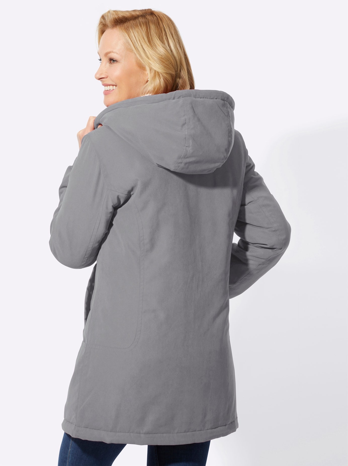 Classic Basics Langjacke, mit Kapuze