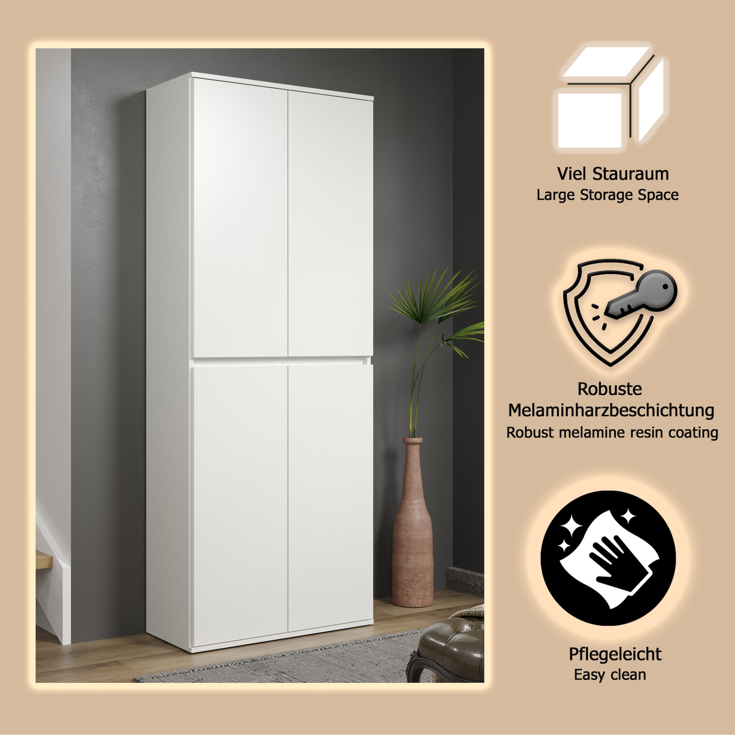 INOSIGN Mehrzweckschrank »Novara«, Mehrzweckschrank mit Kleiderstange - (B/T/H) nach Wahl 37-74/34/191 cm