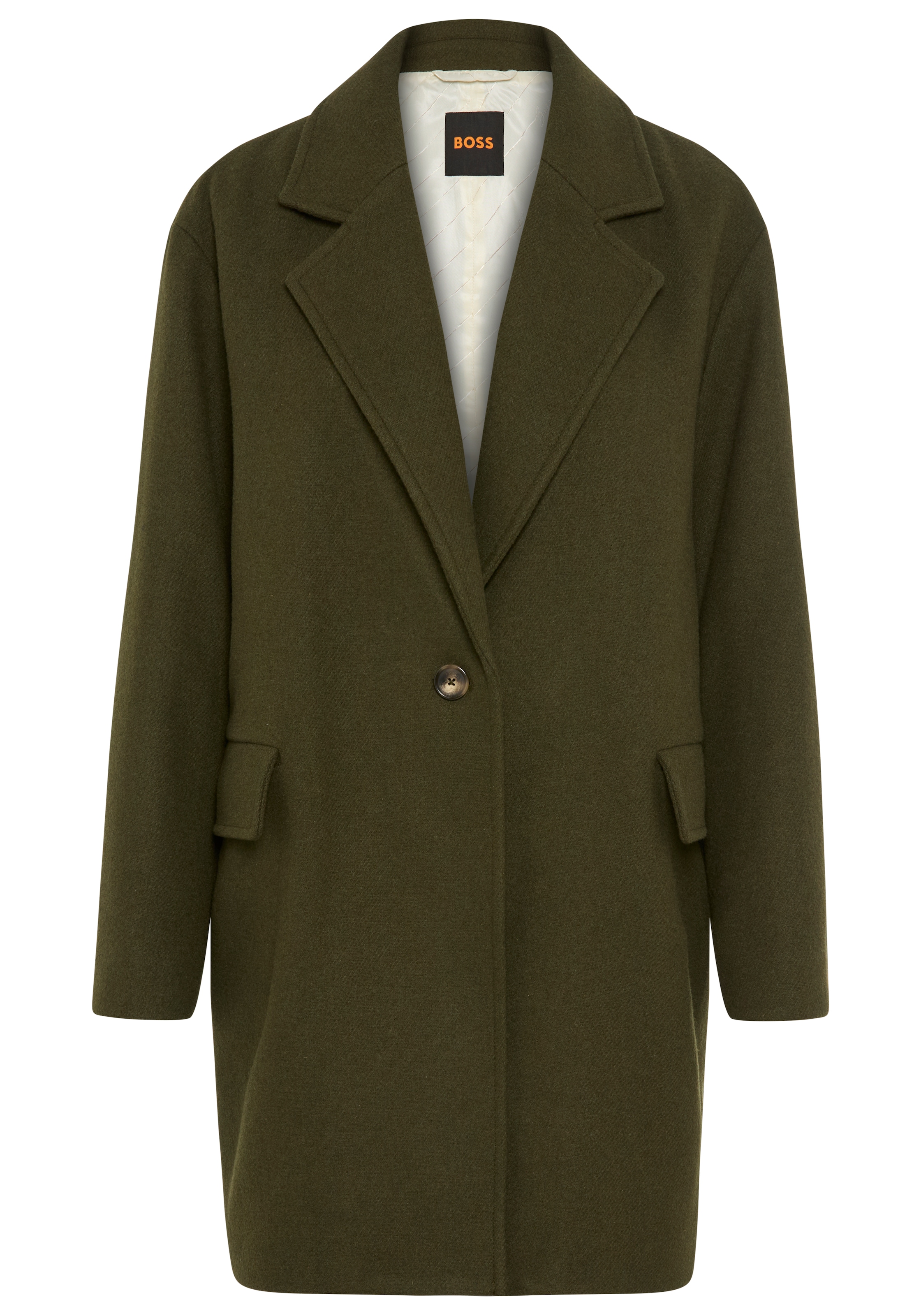 BOSS ORANGE Kurzmantel »Calesara Premium Damenmode« in gerader Passform, Woll-Anteil