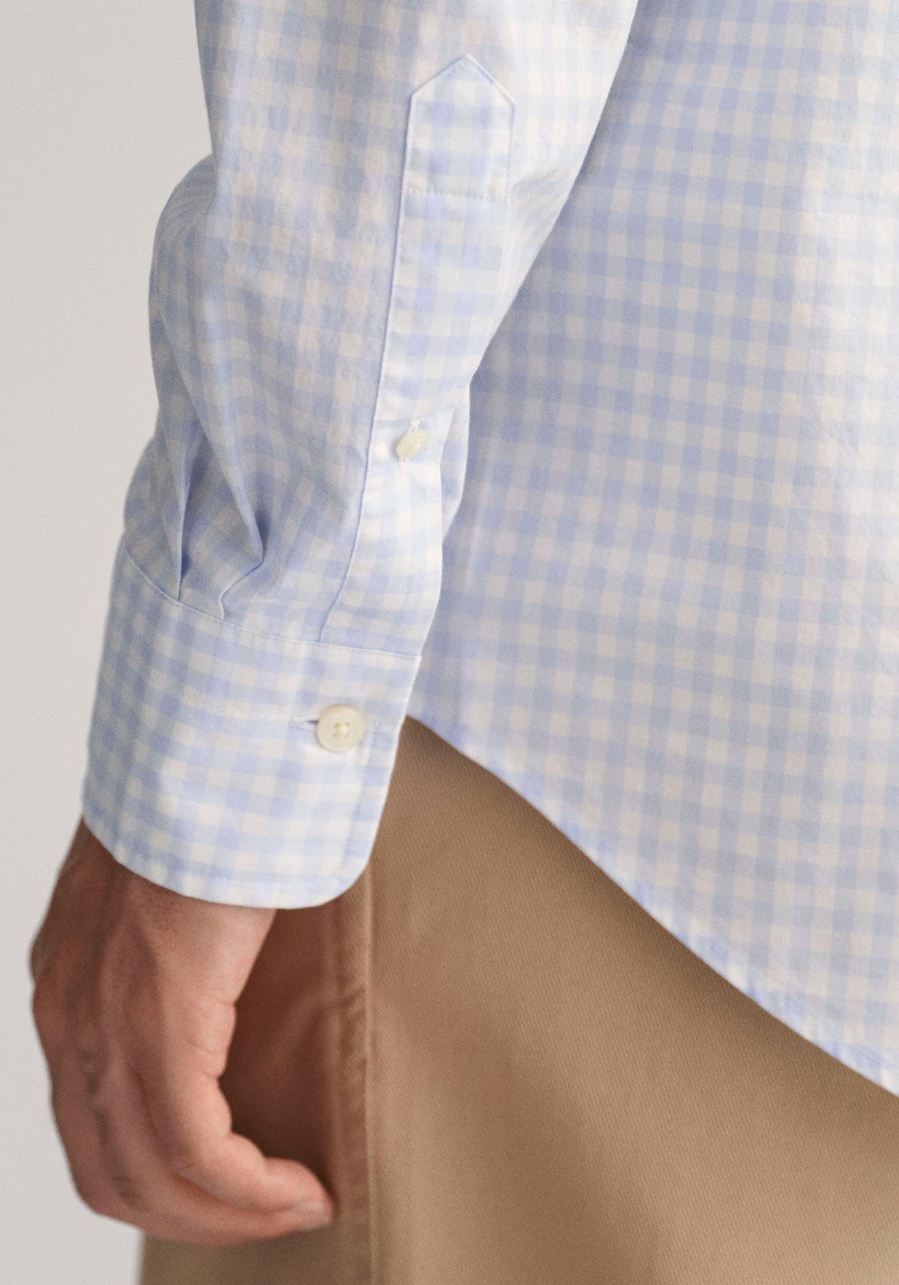 Gant Langarmhemd »Regular Fit Gingham Popeline Hemd strapazierfähig pflegeleicht kariert«, mit Logostickerei auf der Brust