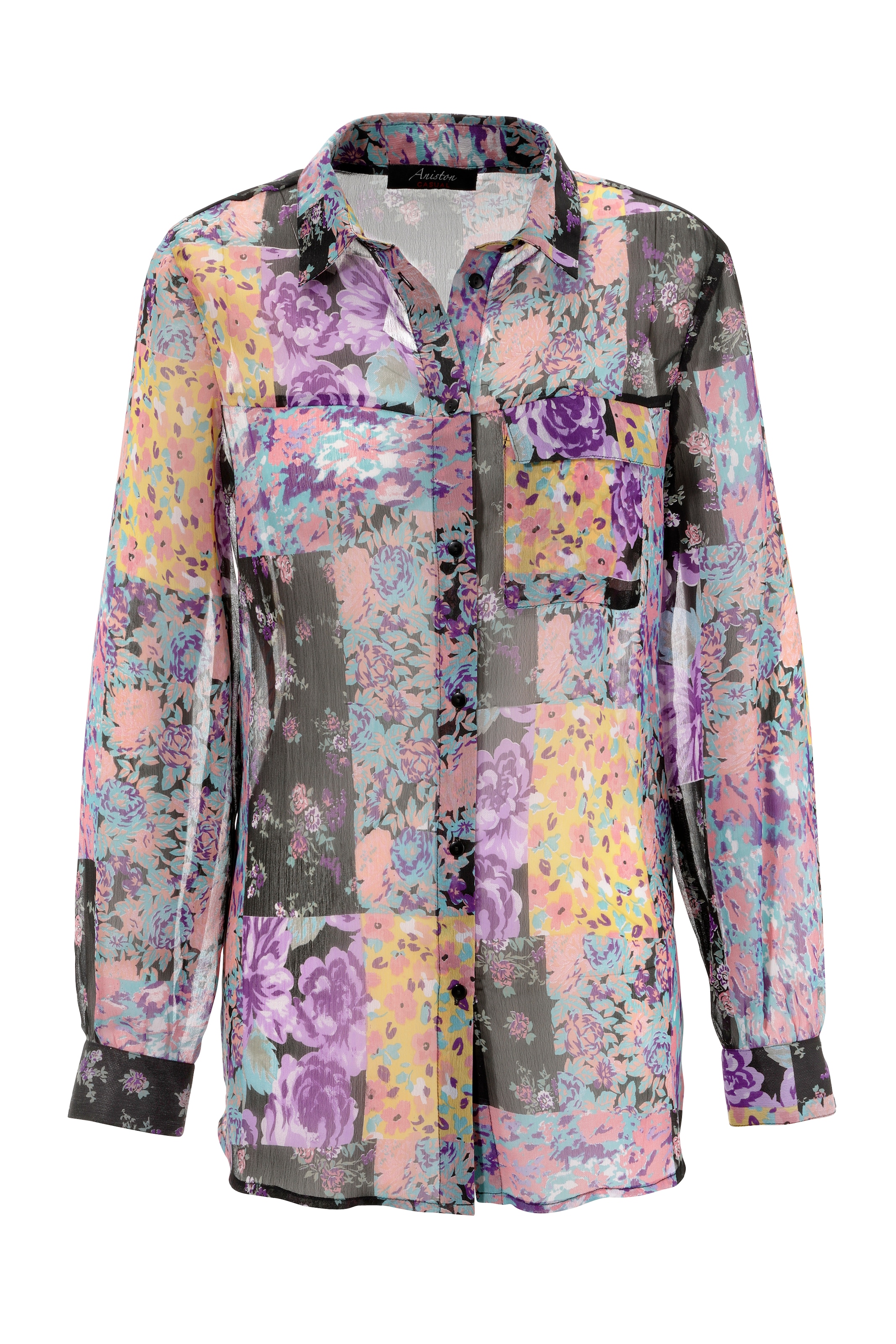Jelmoli-Versand bunten CASUAL - Patch-Dessin online Hemdbluse, im kaufen mit KOLLELKTION Aniston NEUE Blumendrucken |