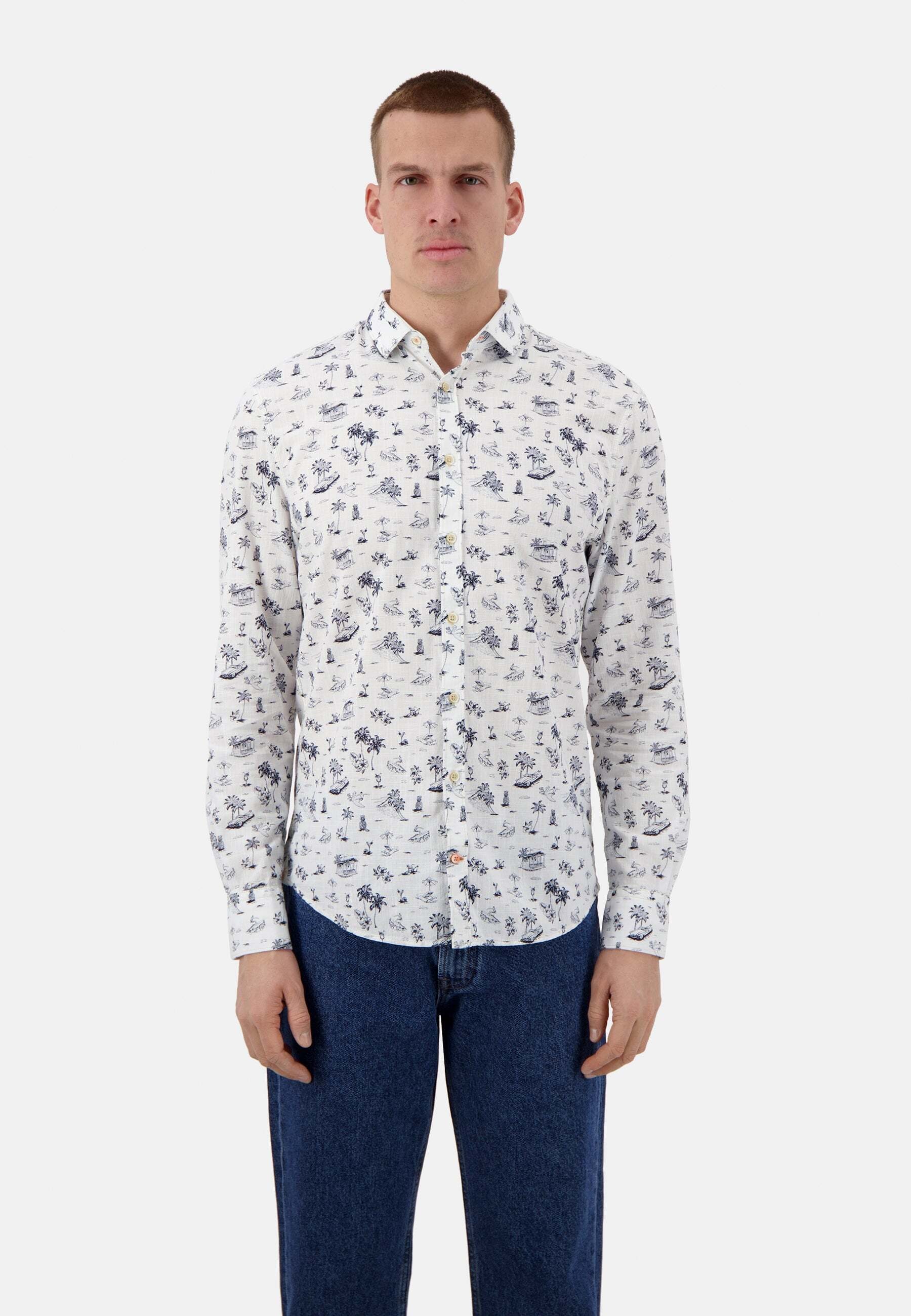 colours & sons Langarmhemd »colours & sons Hemden Shirt-Beach Print«