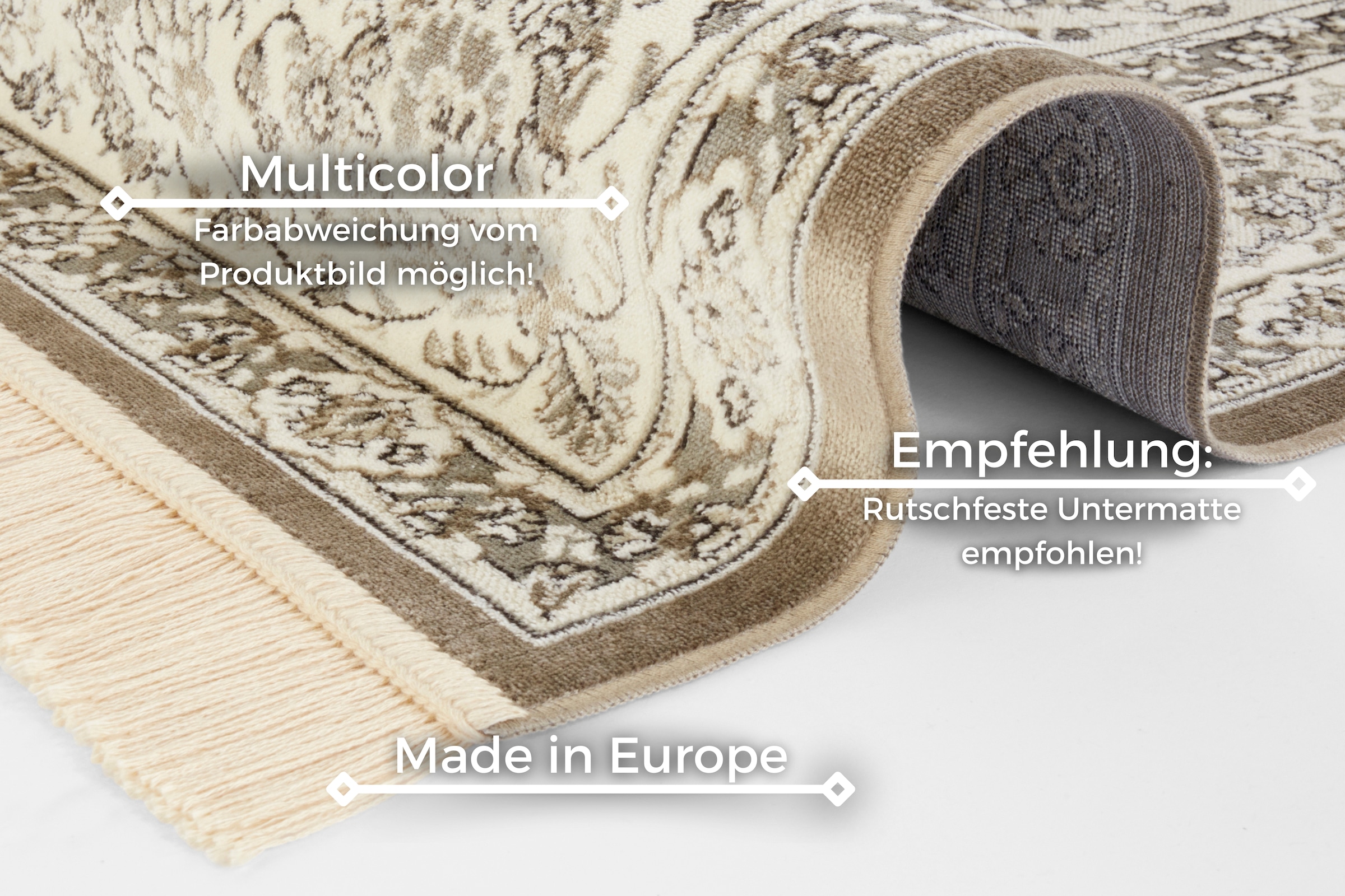HANSE Home Teppich »Antik Nain«, rechteckig, 5 mm Höhe, Orientalisch mit Fransen, Orient, Wohnzimmer, Schlafzimmer, Esszimmer
