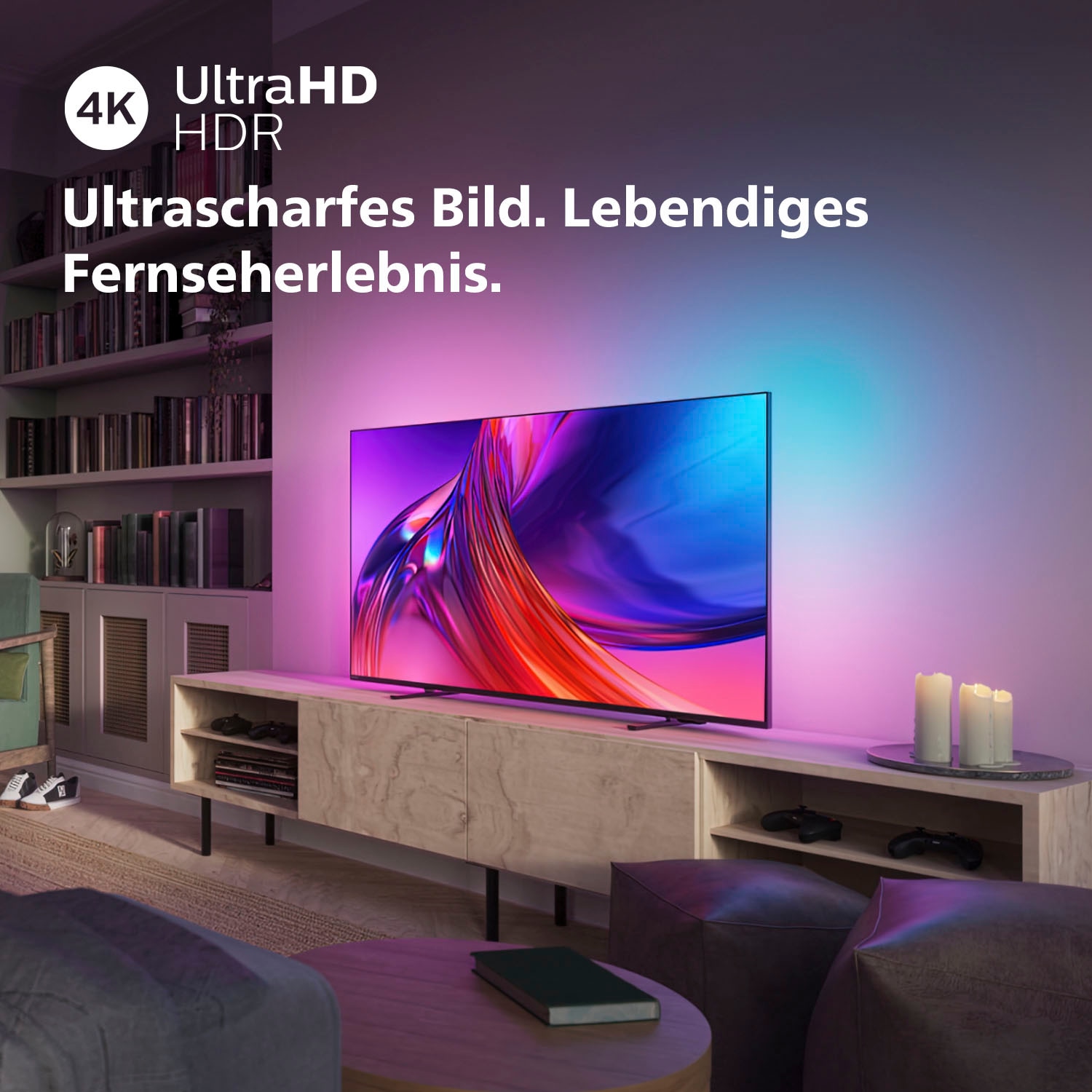 Philips LED-Fernseher »50PUS8548/12«, 4K Ultra HD, Android TV-Google TV-Smart-TV, 3-seitiges Ambilight