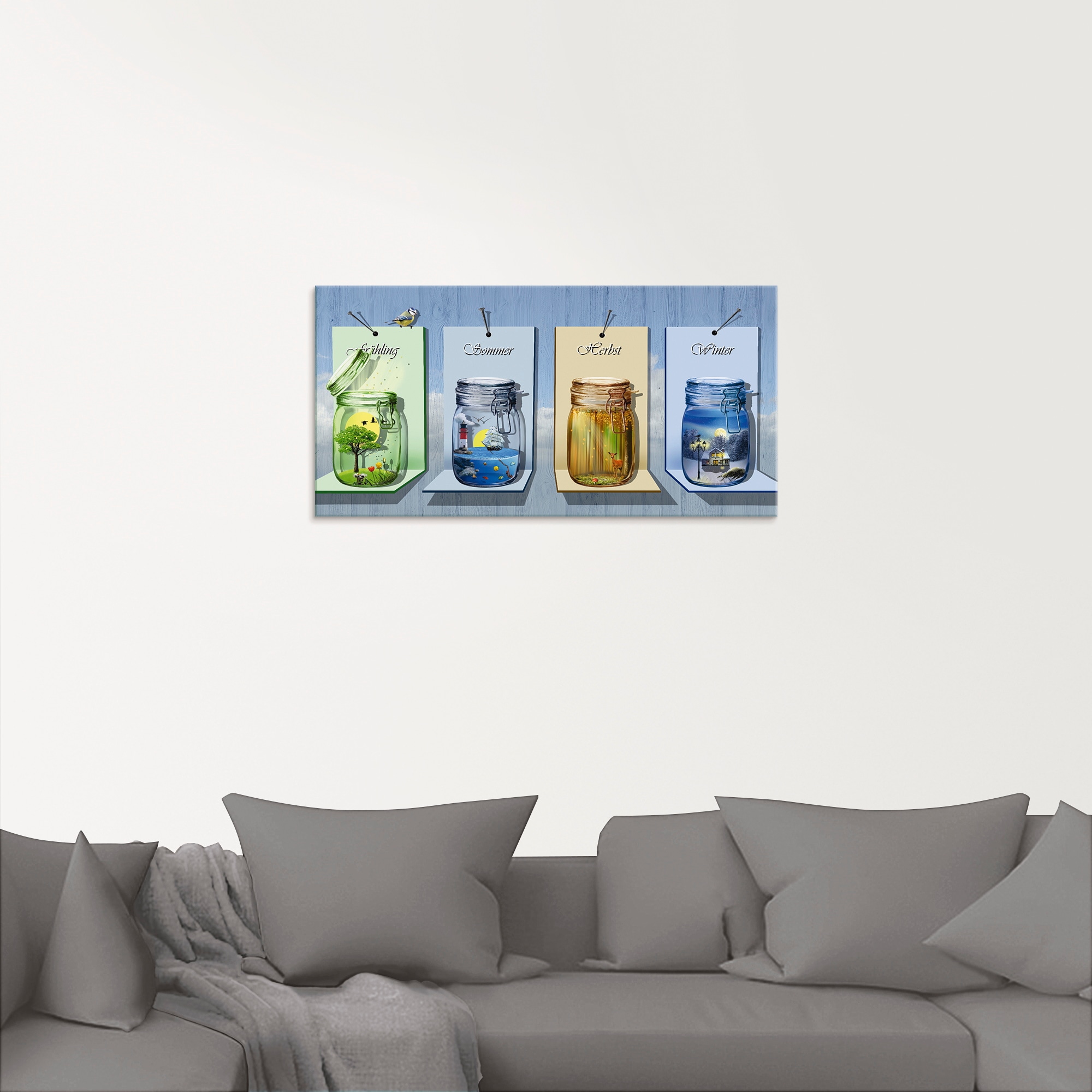 Artland Glasbild »Jahreszeiten in Gläsern«, Vier Jahreszeiten, (1 St.), in verschiedenen Grössen