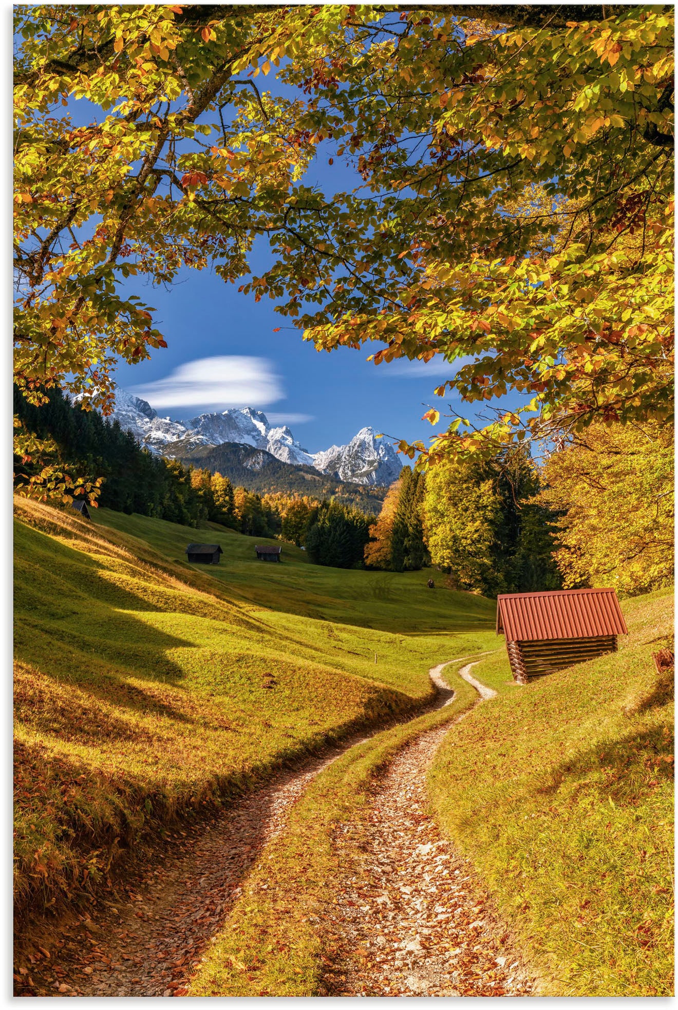 Artland Wandbild »Goldener Herbs Oberbayern«, Vier Jahreszeiten Bilder, (1 St.), als Alubild, Leinwandbild, Wandaufkleber oder Poster in versch. Grössen