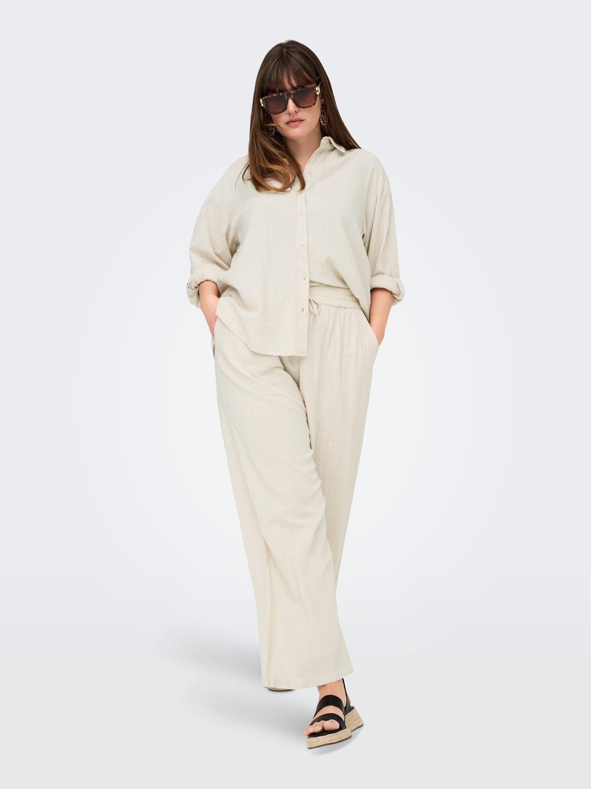 ONLY CARMAKOMA Schlupfhose »CARTIZANA COTTON LOOSE PANTS WVN NOOS«, Sommerhose