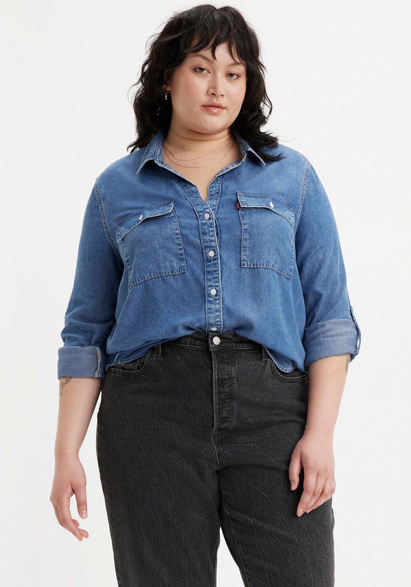 Levi's® Plus Jeansbluse »DOREEN UTILITY« mit Taschen