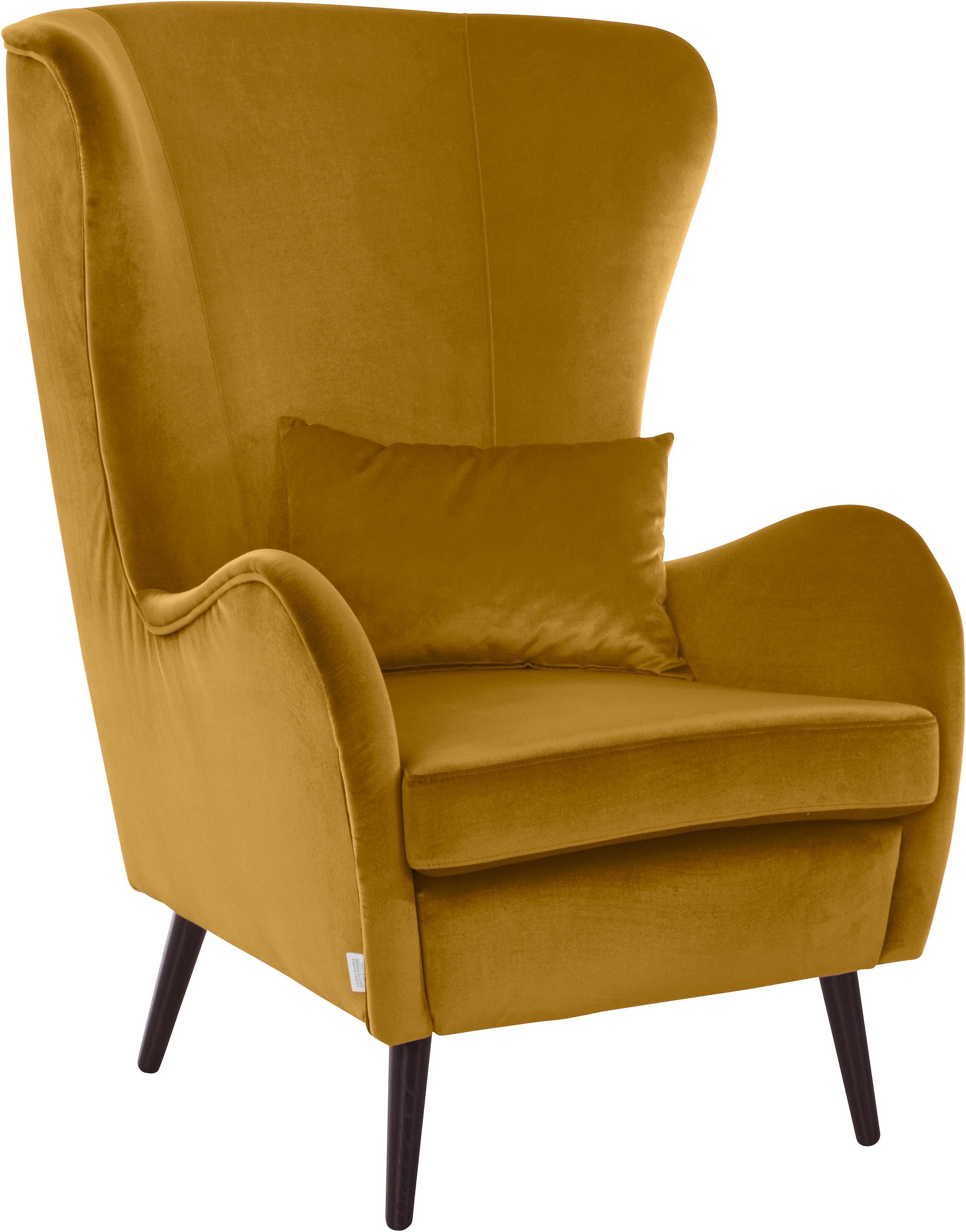 Guido Maria Kretschmer Home&Living Sessel »Salla auch in Fellimitat und Feincord, viele Bezugsarten, Ohrensessel«, wahlweise mit oder ohne Hocker; grosser Sessel: Masse B/T/H: 78/94/118cm
