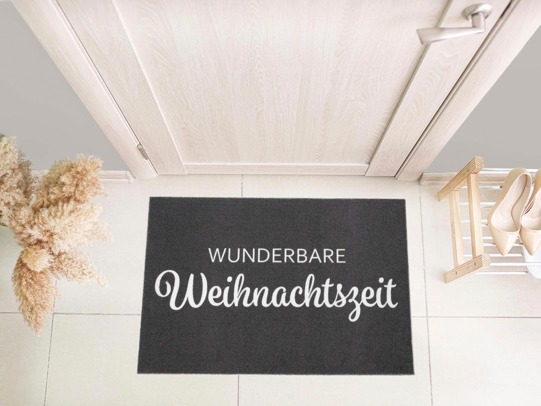 Primaflor-Ideen in Textil Fussmatte »VELVET - WEIHNACHTSZEIT«, rechteckig, 5 mm Höhe, Schmutzfangmatte, Weihnachten, mit Spruch, waschbar, rutschhemmend