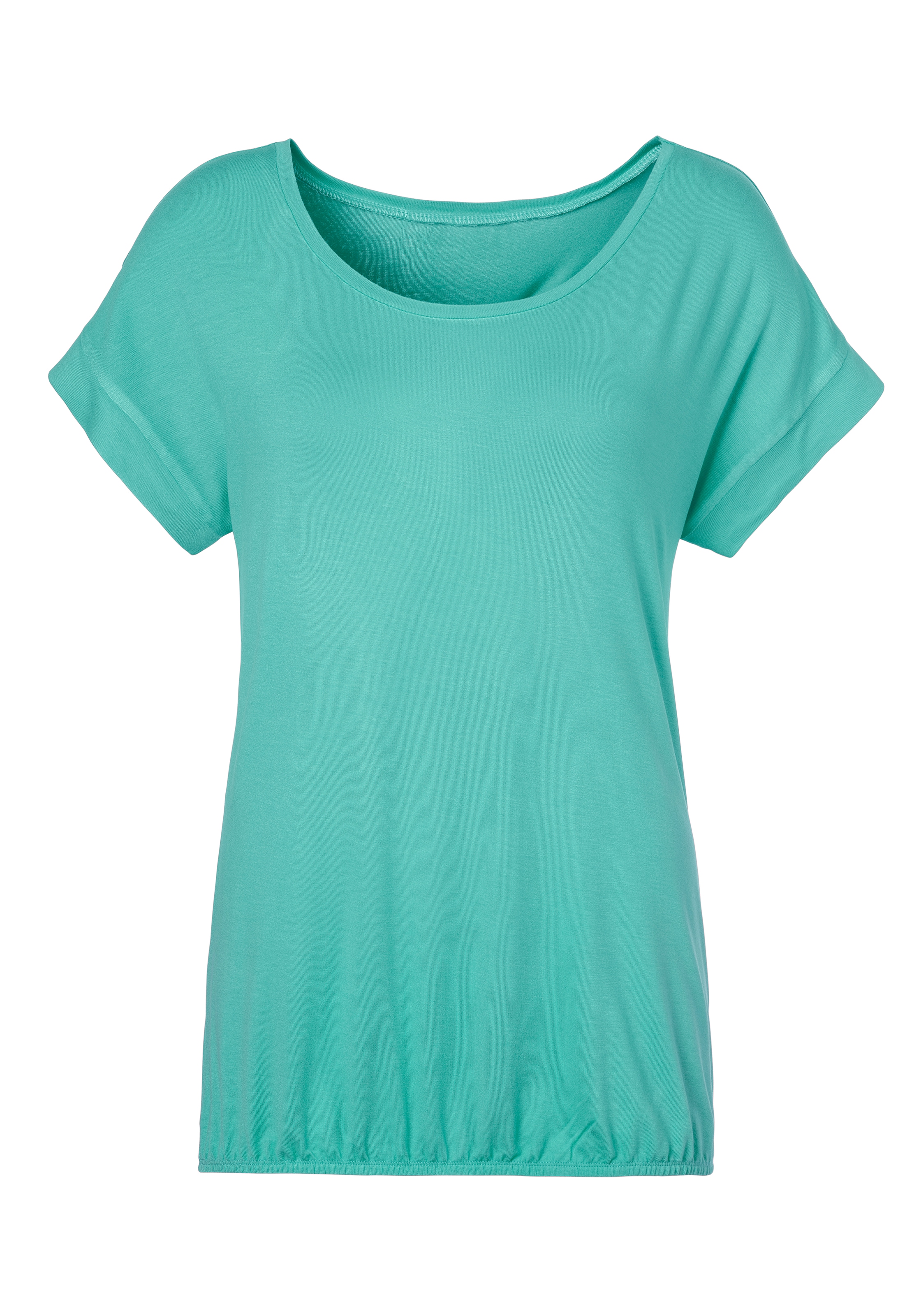 Vivance Kurzarmshirt »mit Gummizug im Bund«, (2er-Pack), aus weichem Viskose-Stretch