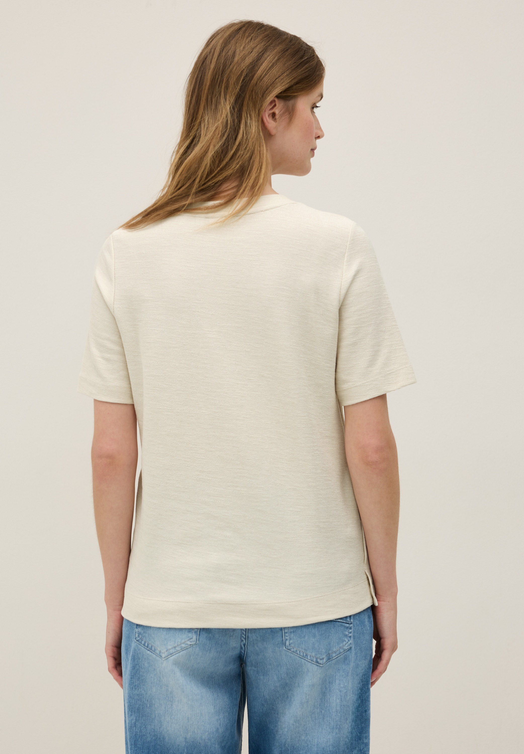 Cecil Rundhalsshirt, mit seitlichen Knopfdetails