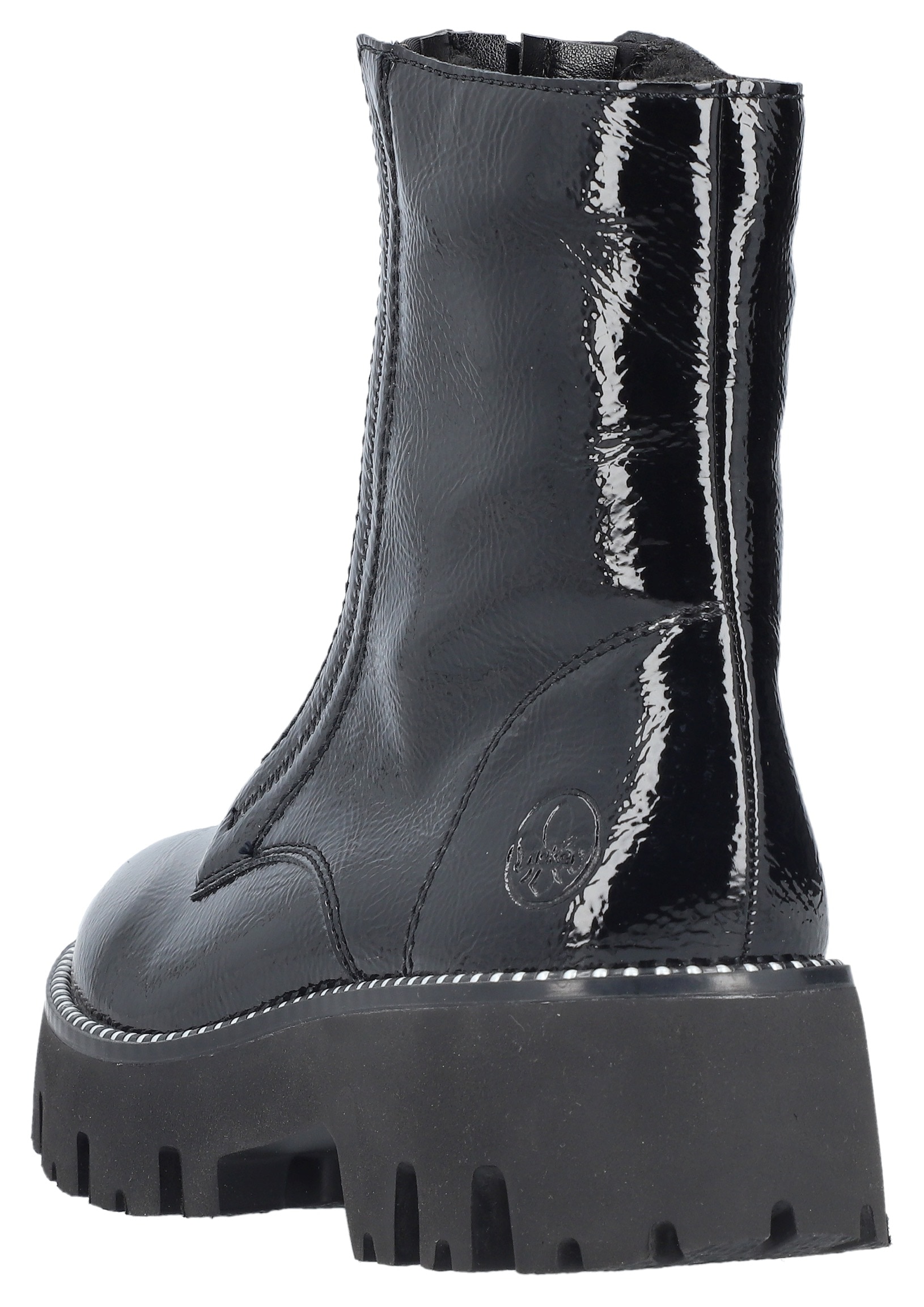 Rieker Winterstiefelette, Boots, Front Reissverschluss, Profilsohle, Nieten besetzter Rahmen