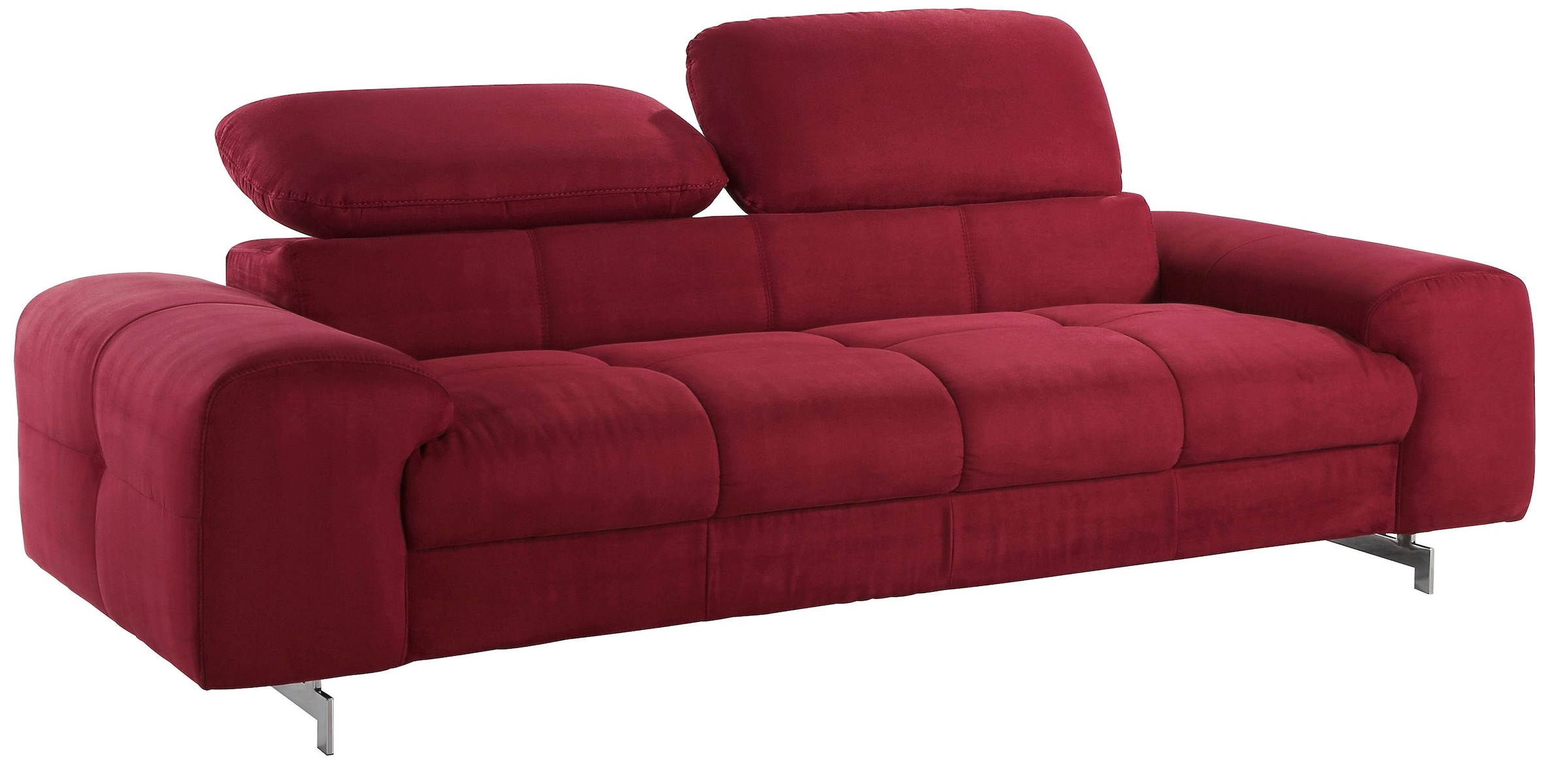 COTTA 3-Sitzer »Chef«, Big-Sofa mit Kopfteilverstellung, edle Metallkufen