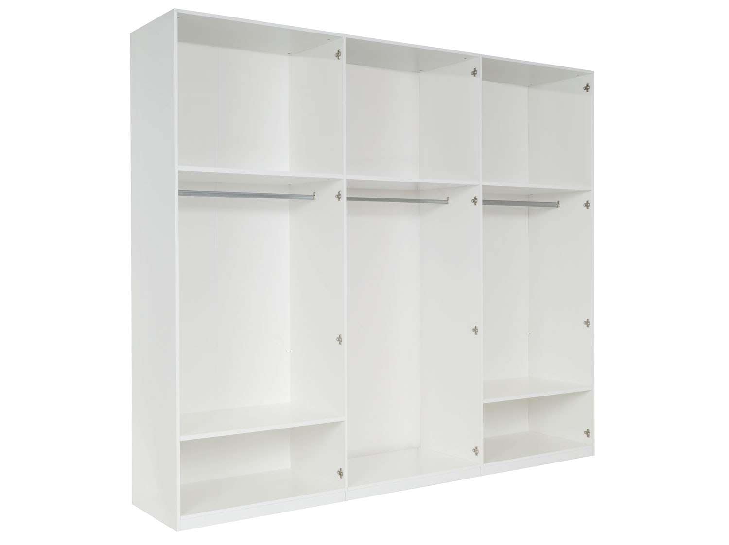 Home affaire Kleiderschrank »Kleiderschrank Malissa mit Regalen und Kleiderstangen«, Garderobe mit 6 Hochglanz-Drehtüren, BxTxH 270x59x237 cm