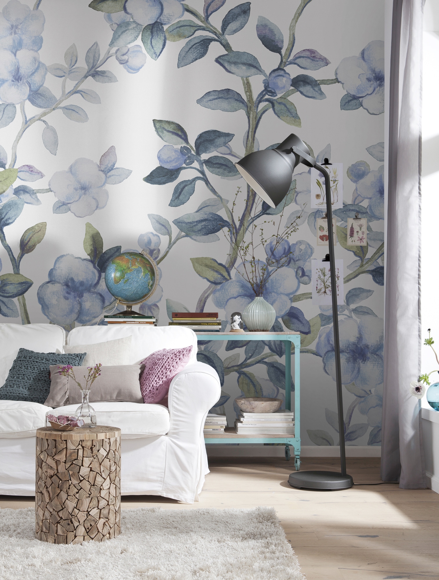 Komar Vliestapete »Digitaldruck Vlies - Bleu Ciel - Grösse 250 x 250 cm«, bedruckt, Wohnzimmer, Schlafzimmer