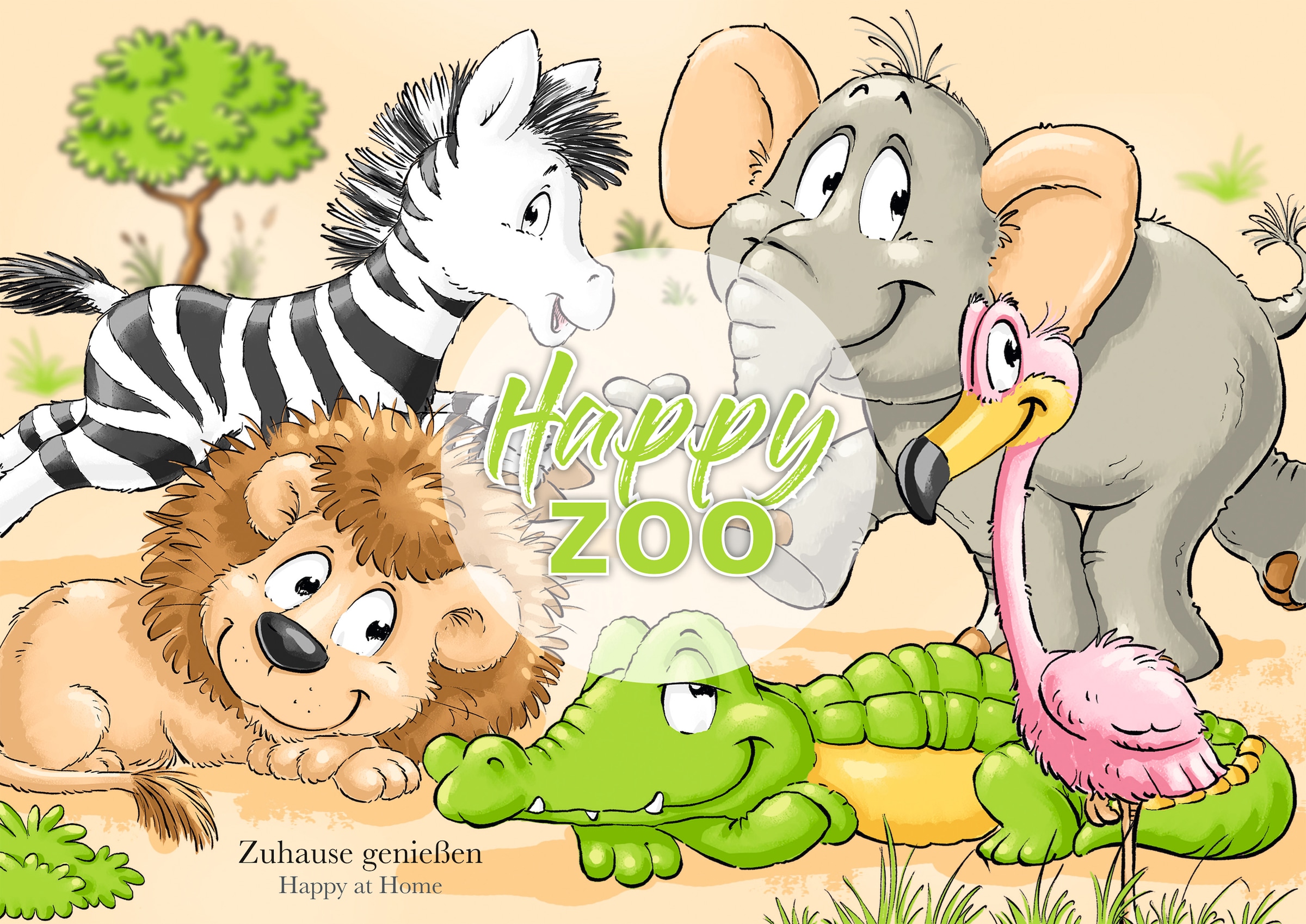 Ritzenhoff & Breker Kindergeschirr-Set »Happy Zoo, Zoe«, (Set, 3 tlg.), mit Zebra-Dekor, 3 Teile, für 1 Person