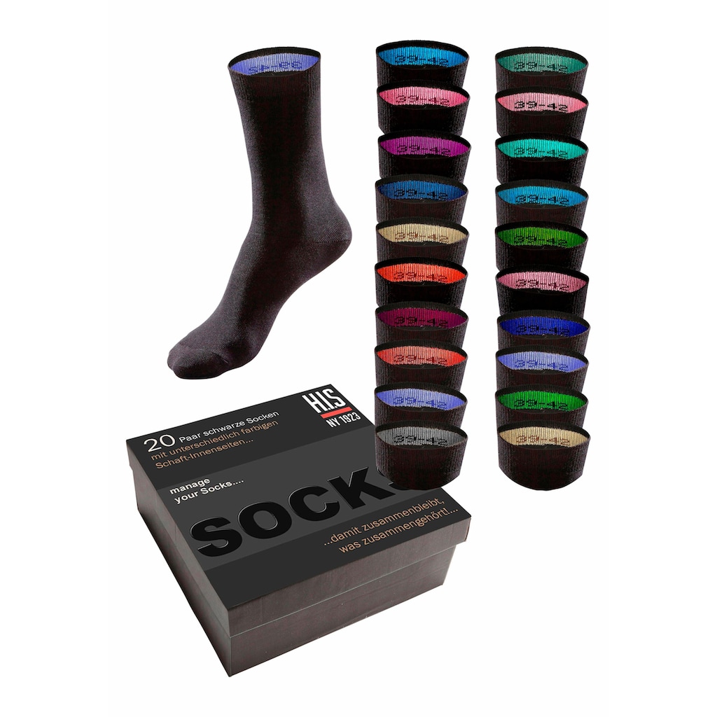 H.I.S Socken, (Set, 20 Paar)